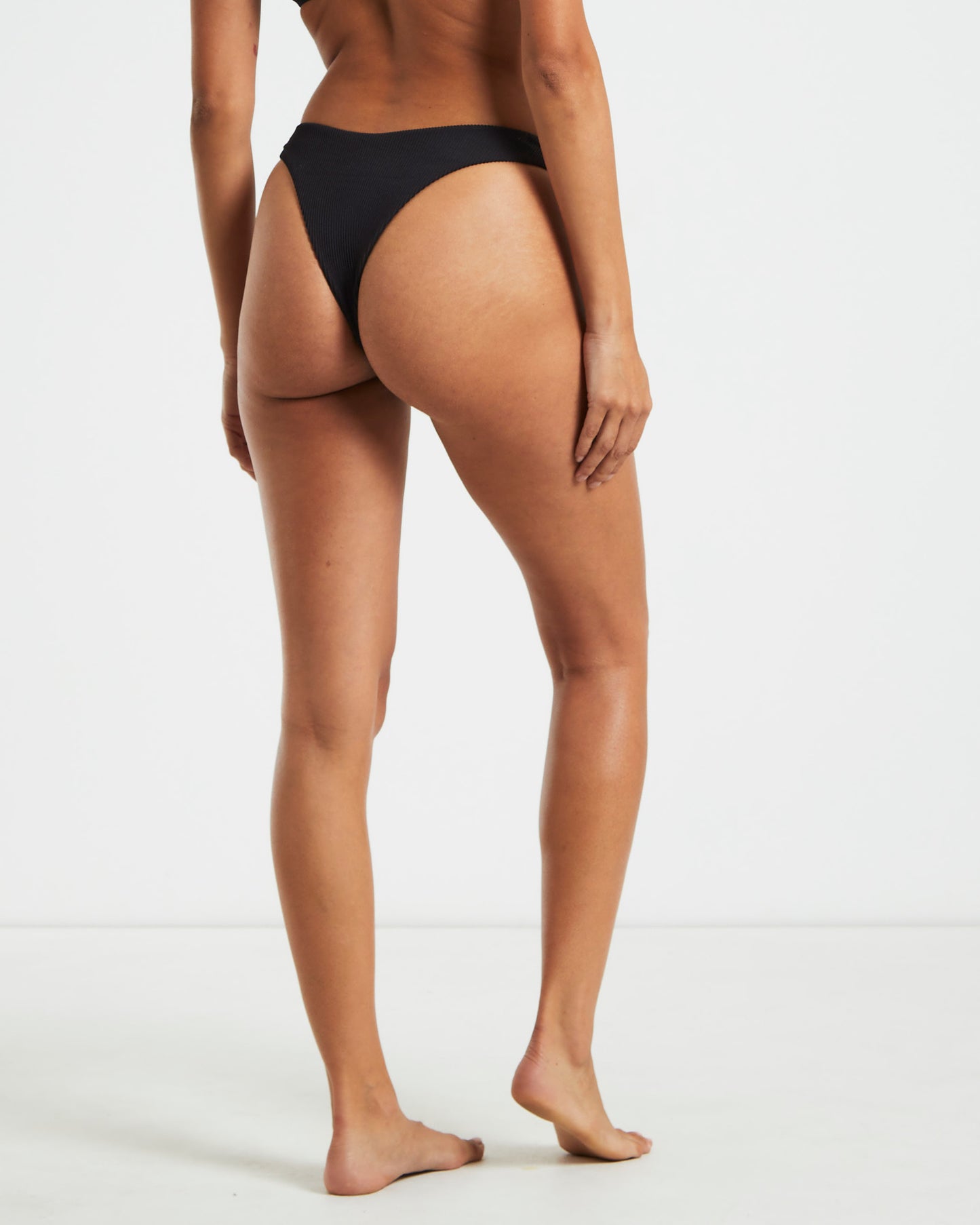Rib Cheeky Cut Biki Bottoms