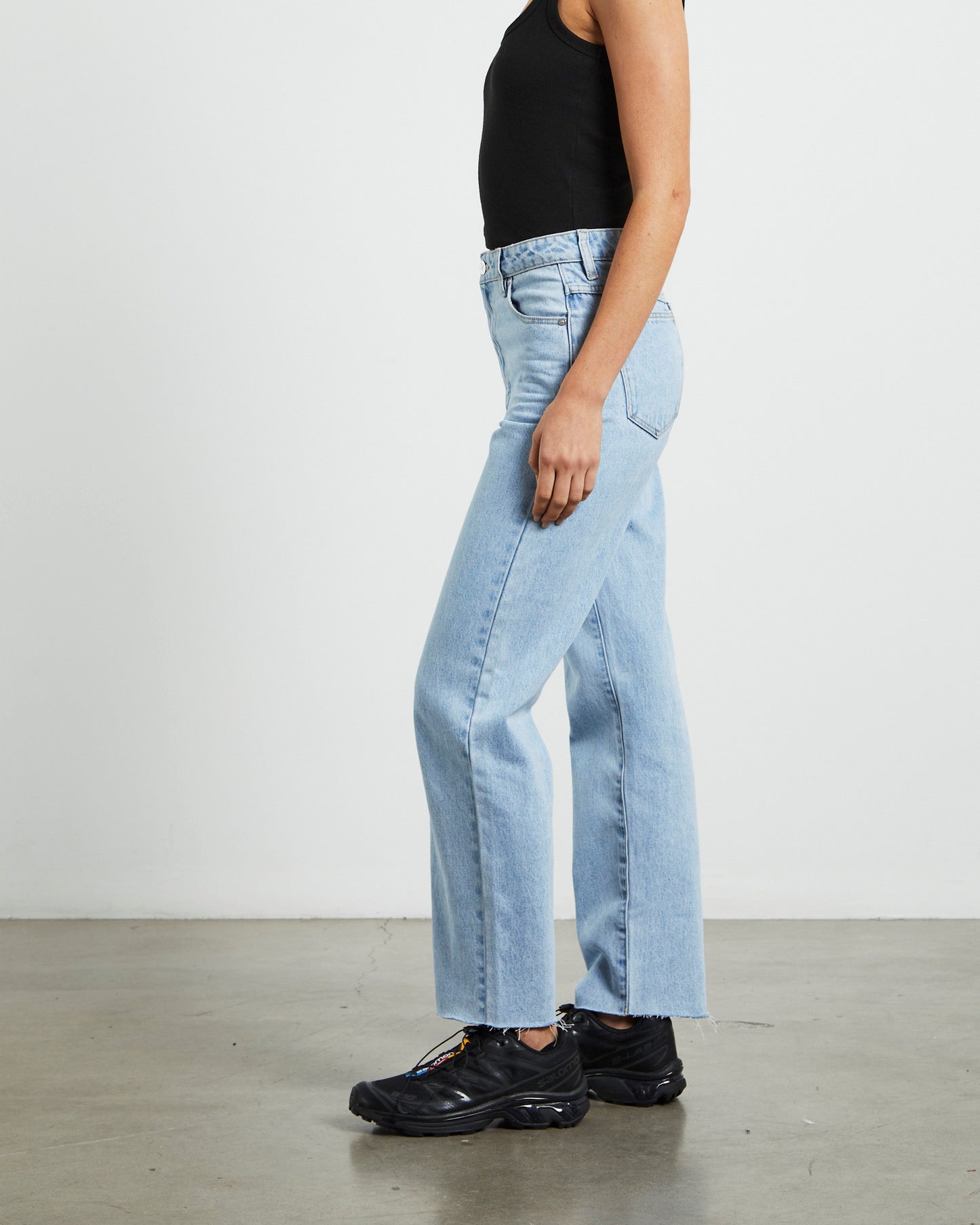 High Straight Petite Denim Jeans Walkaway Blue