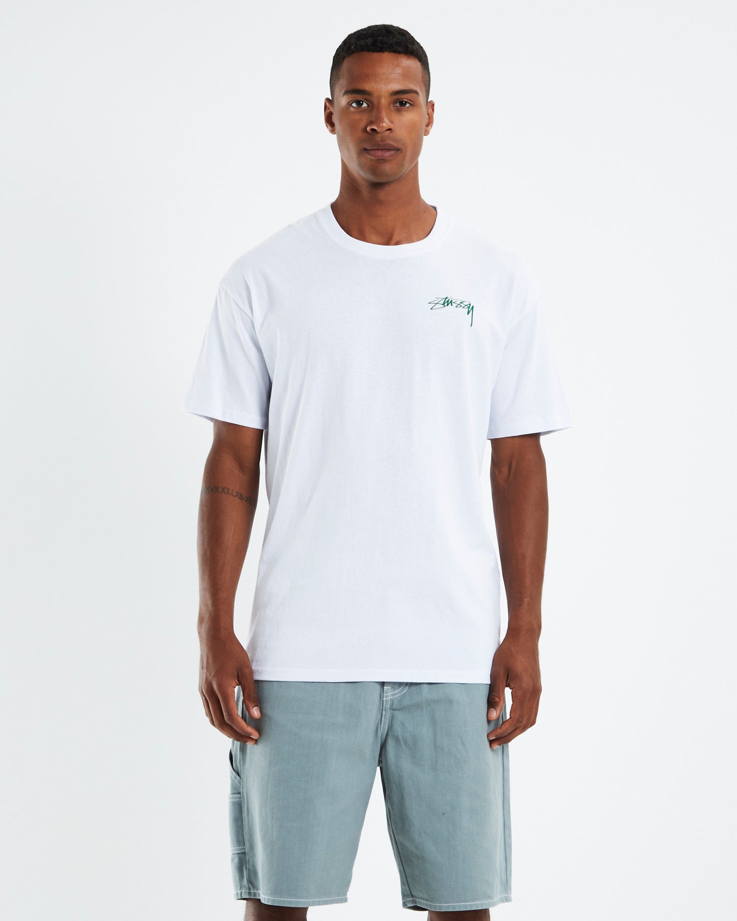 Shadow Script Short Sleeve T-Shirt White/Green