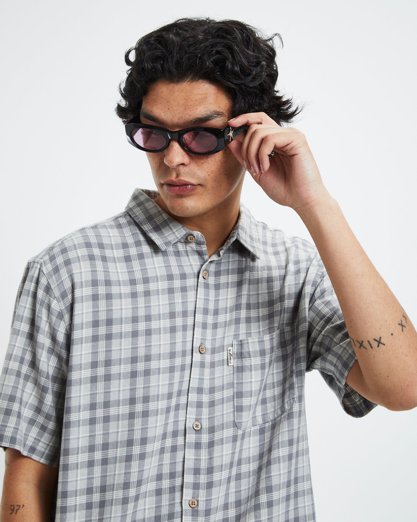 Evan Mock X Suede Sunglasses Black Polished/Velvet