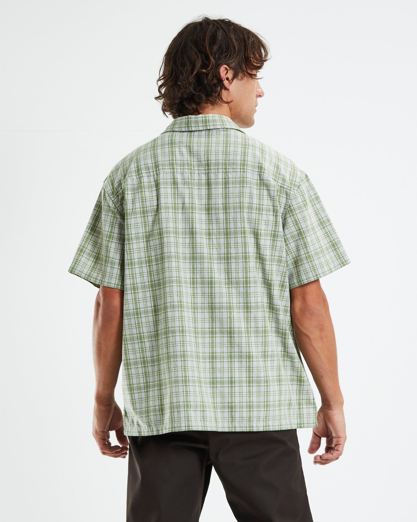 Textile Check Short Sleeve Shirt Green