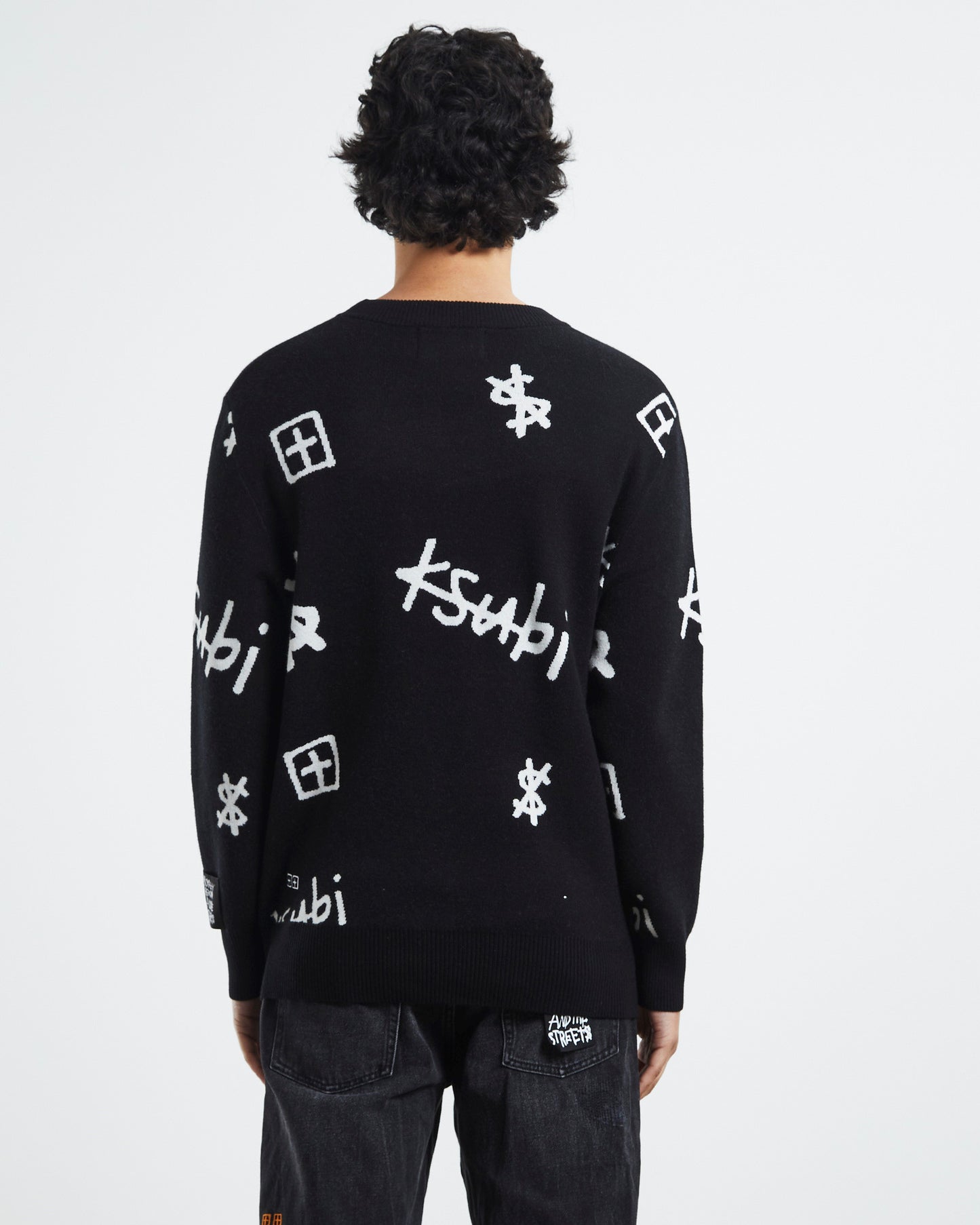 Kash Box Knit Crew Jumper Black