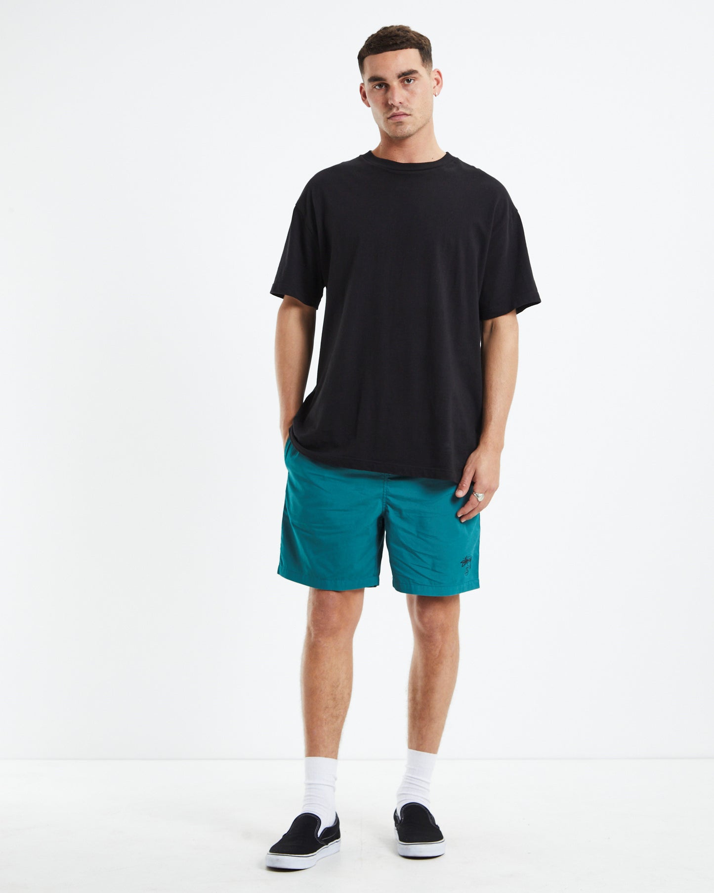 Basic Stock Beach Shorts Ocean Green