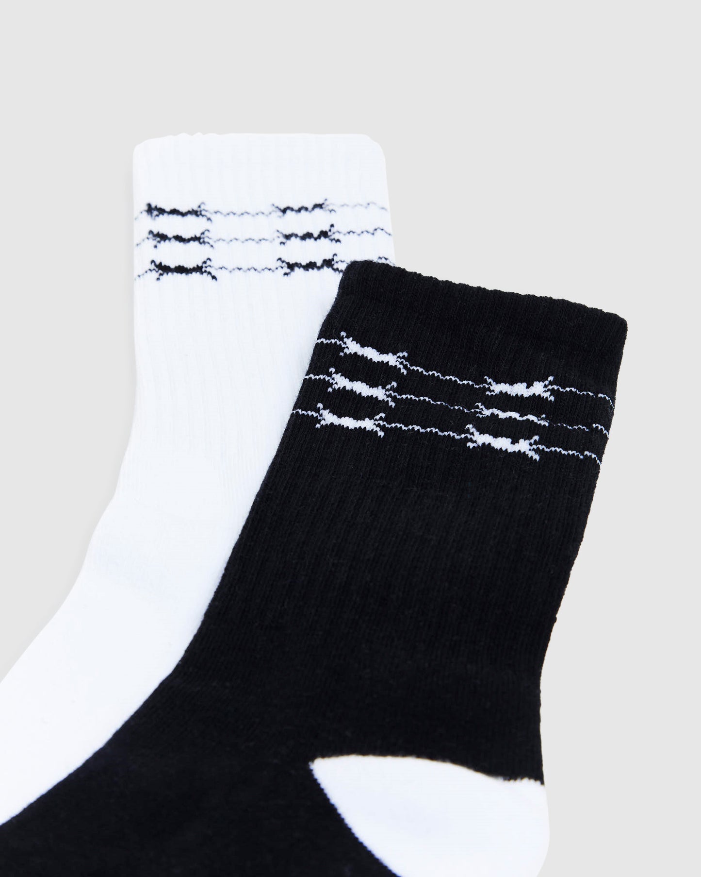 Caution Socks 2 Pack White/Black