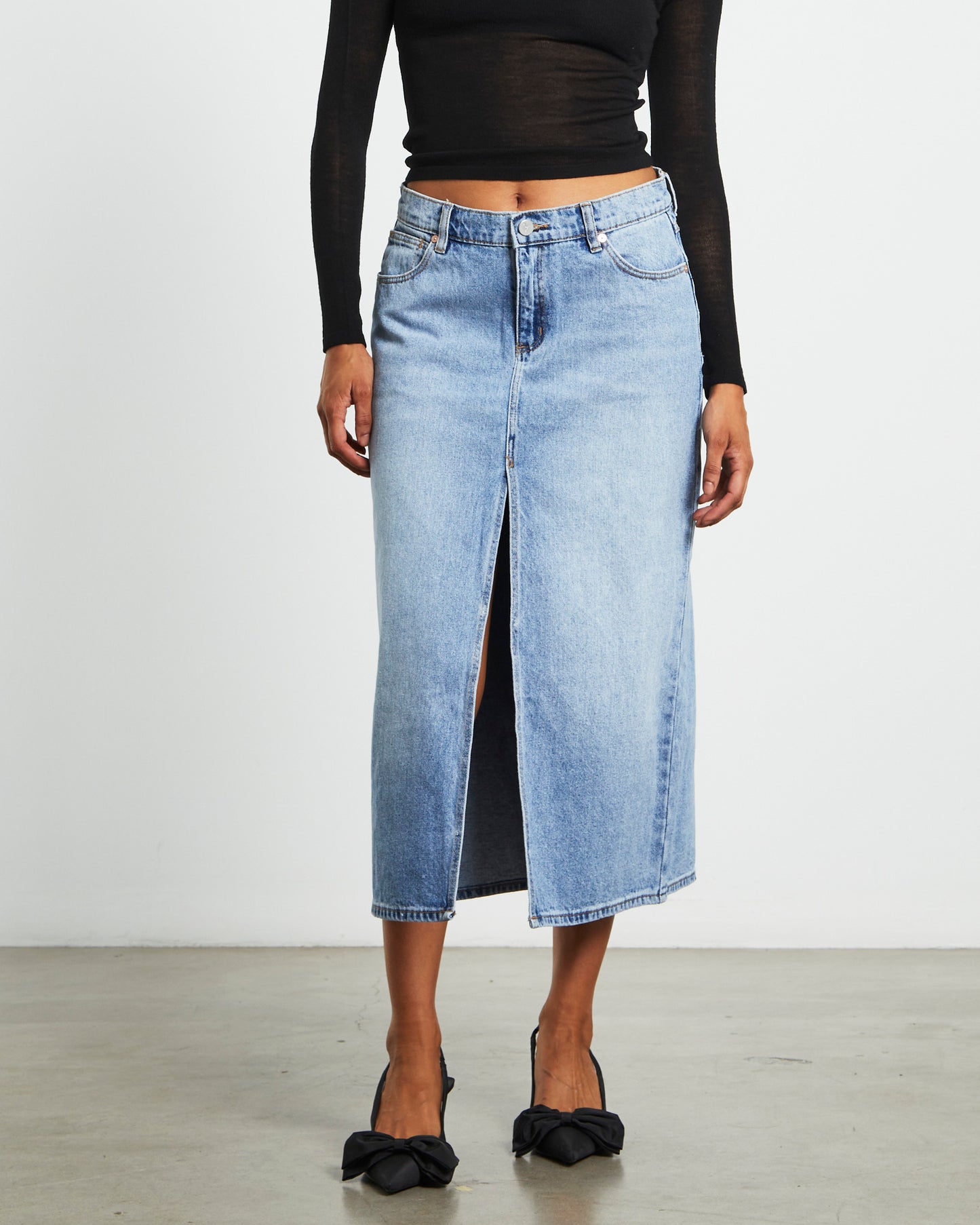 99 Low Denim Maxi Skirt Sylvie