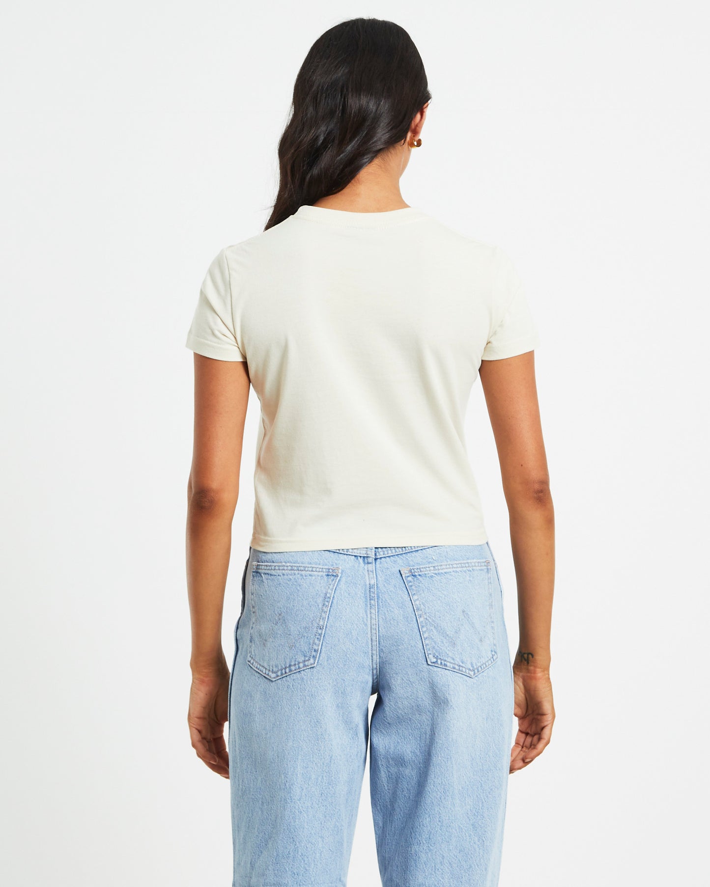 Stock Slim Short Sleeve T-Shirt in Cream