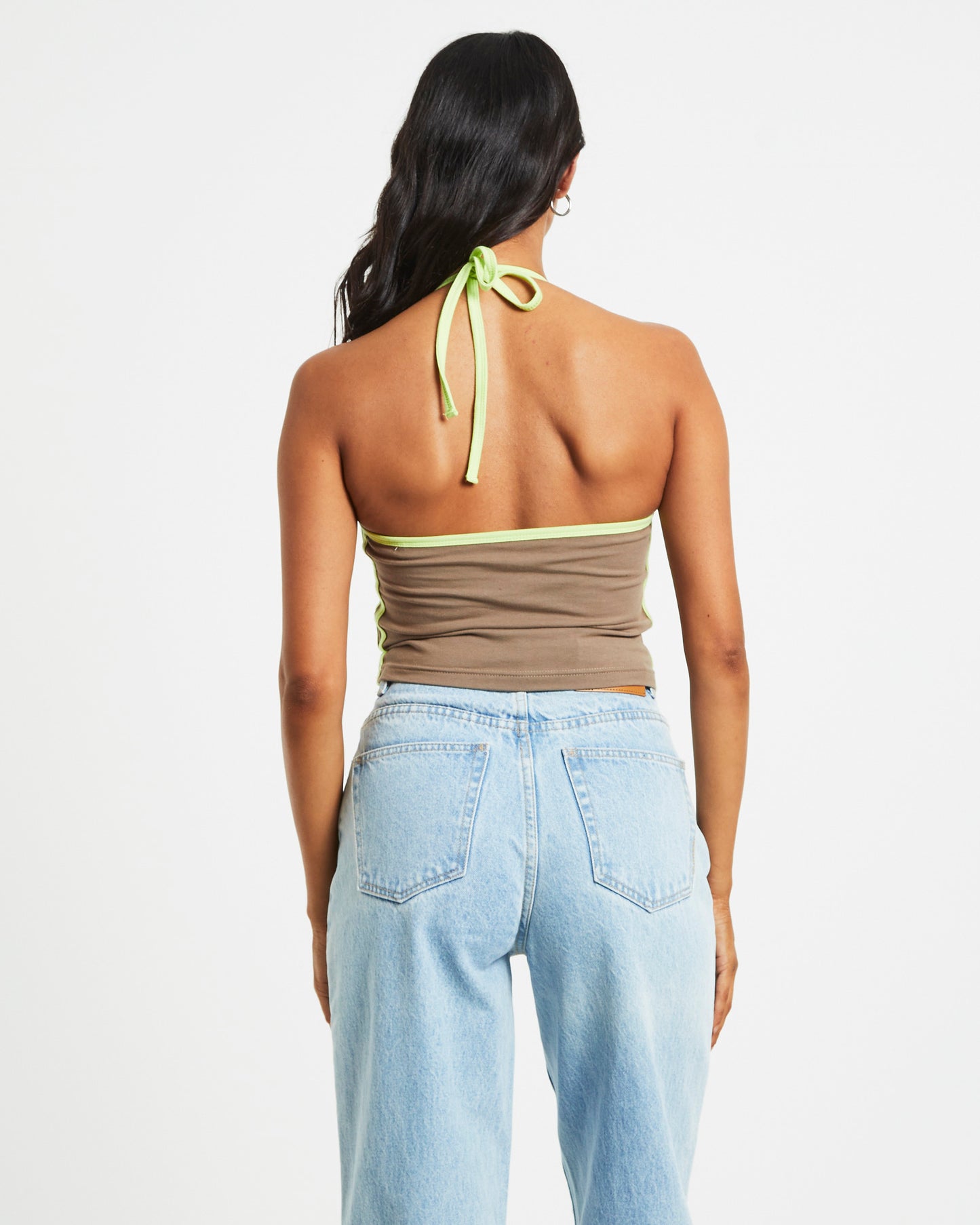 Infinity Halter Top in Taupe Brown