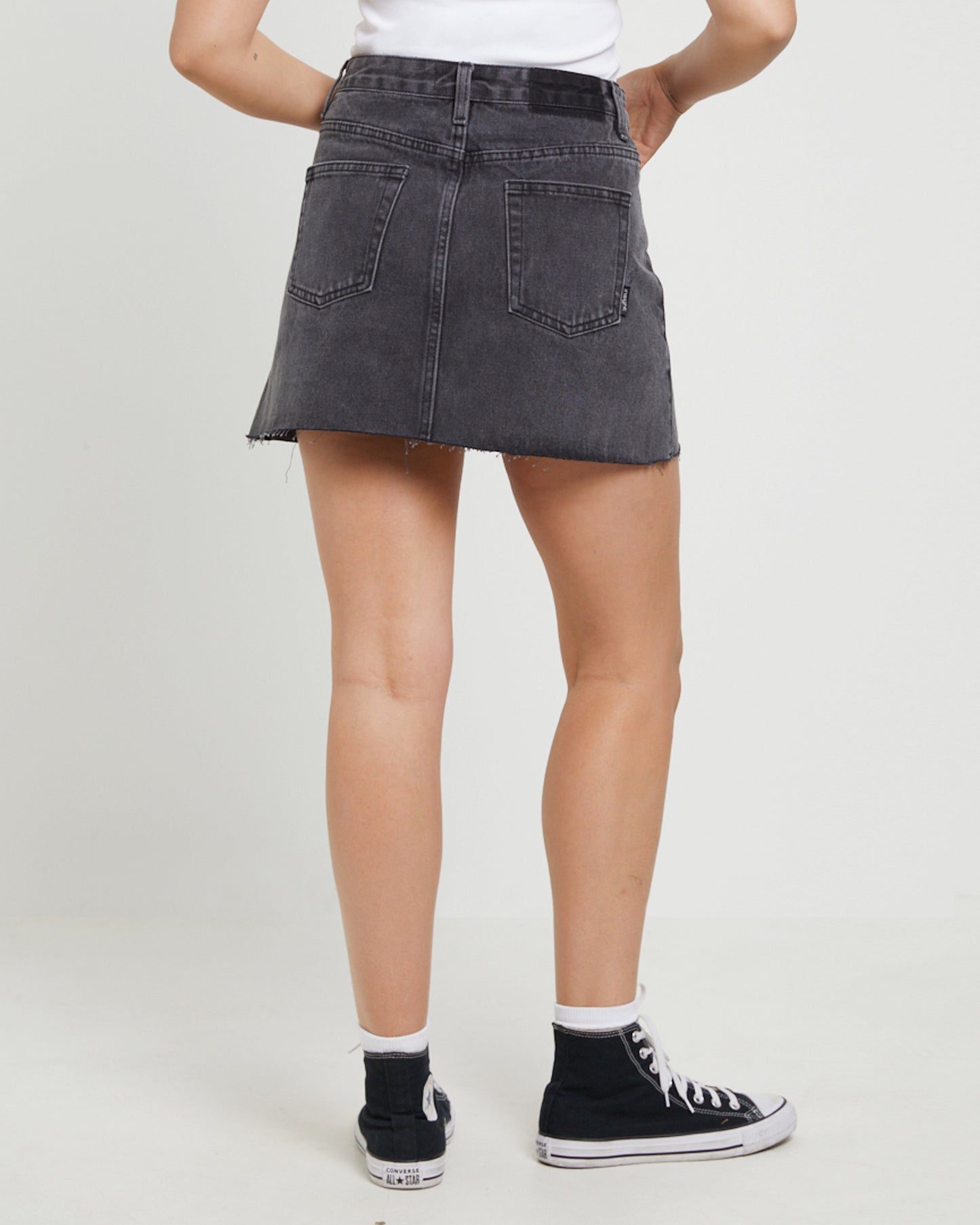 Hattie Denim Mini Skirt in After Dark Black