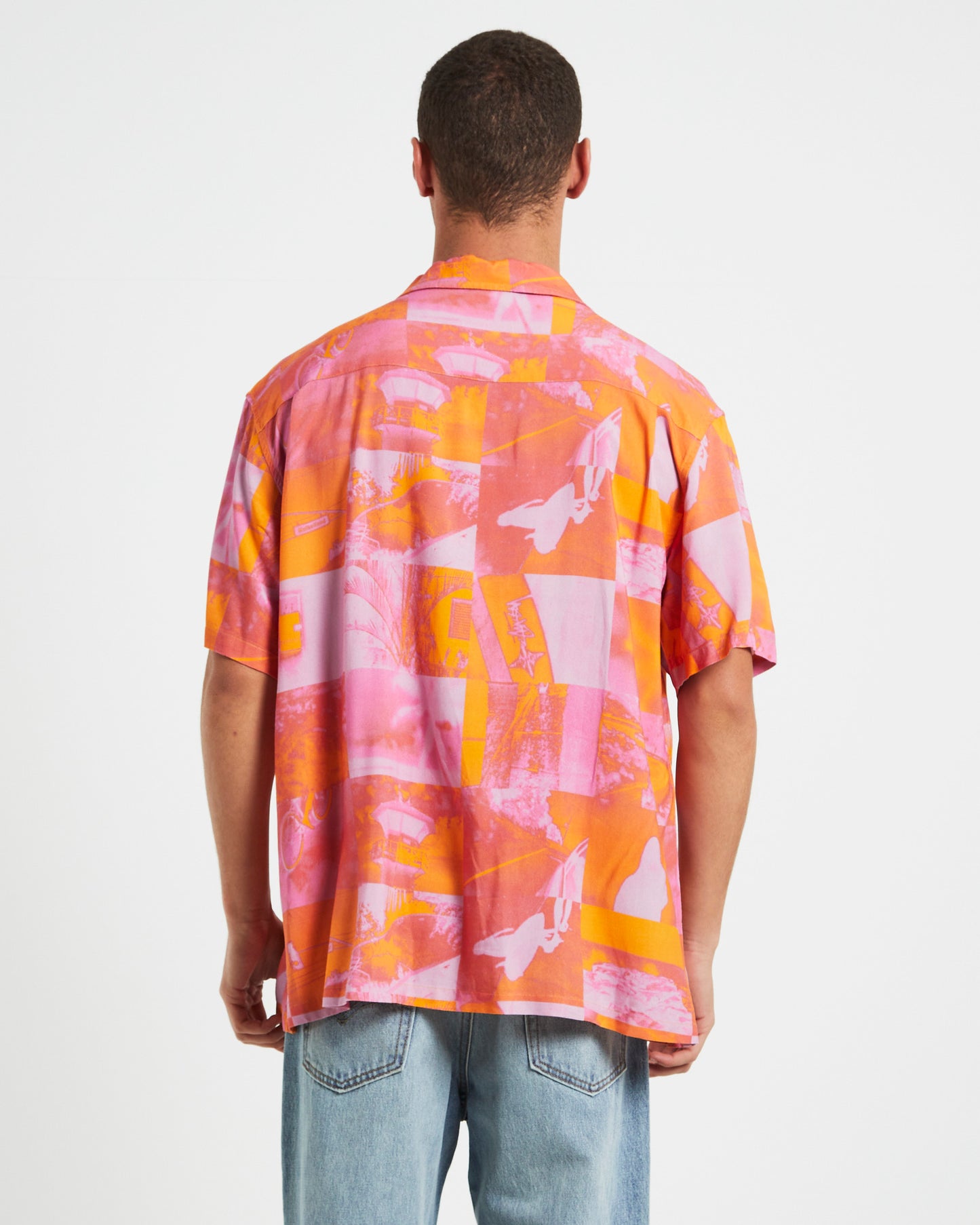 Photo Film Short Sleeve Shirt in Pink