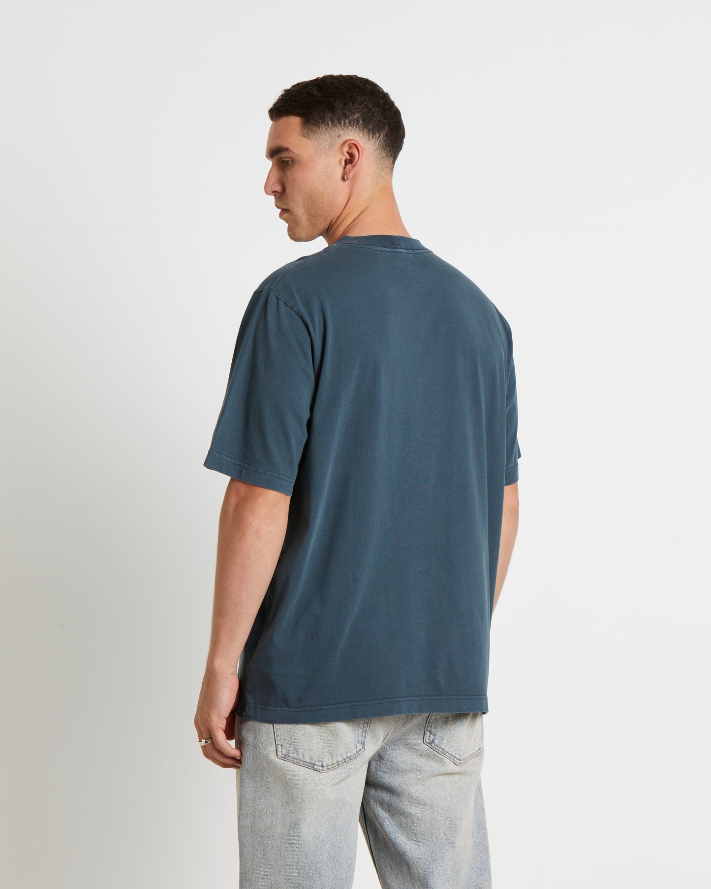 Samo Neuw Denim Logo Short Sleeve T-Shirt in Dark Pine