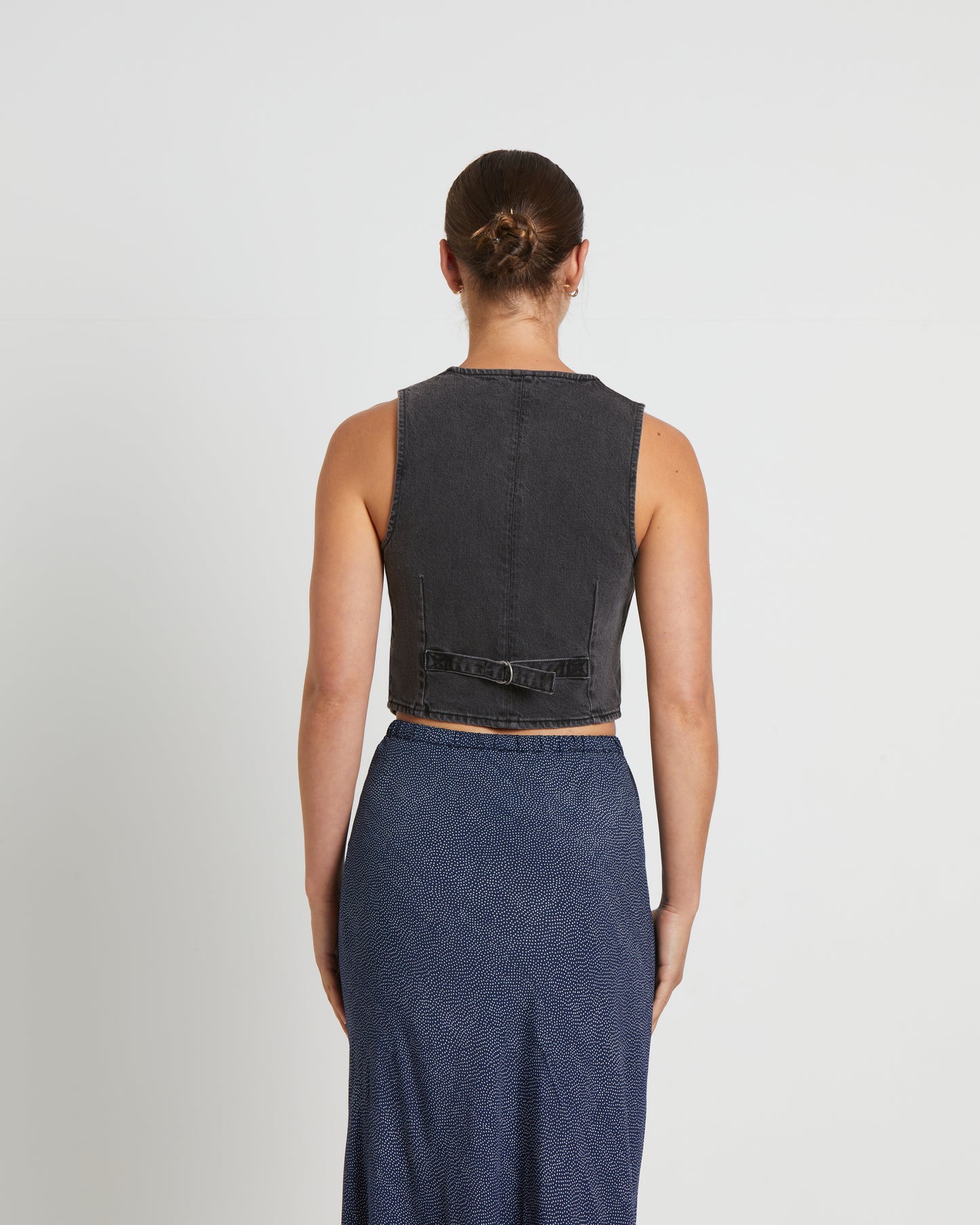 Dallas Denim Vest in Brad Black