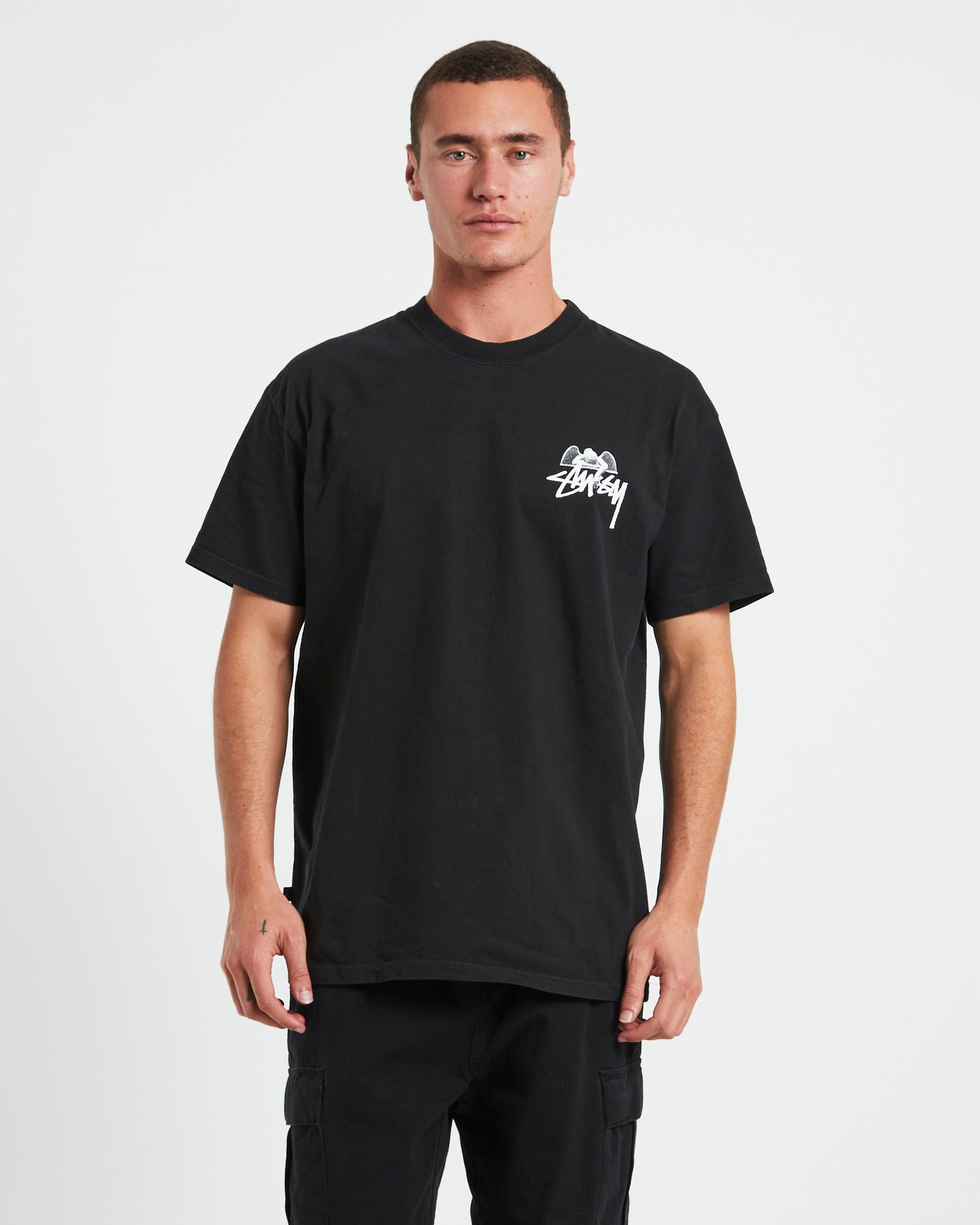 Angel Heavyweight Short Sleeve T-Shirt in Black