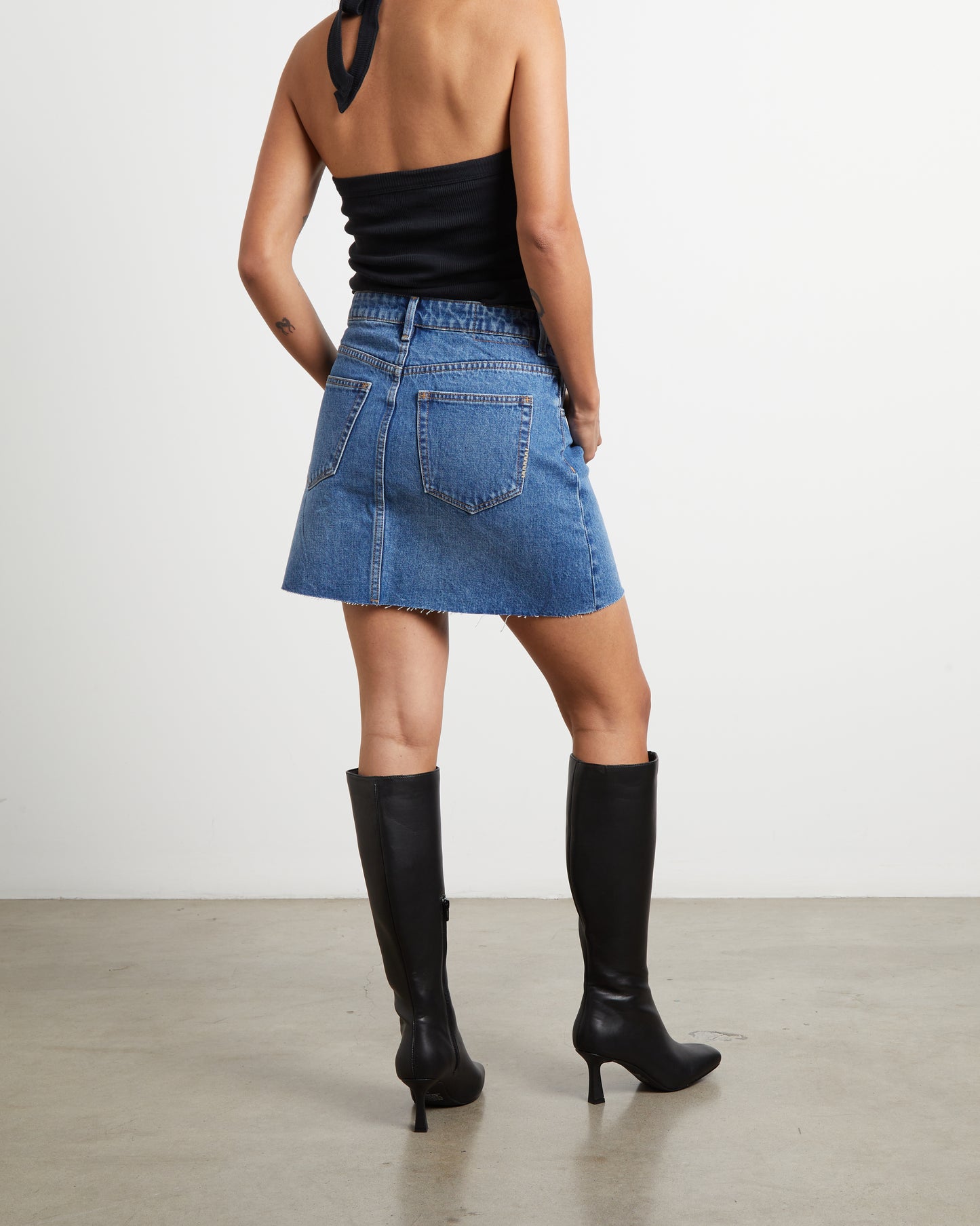 Darcy Denim Mini Skirt in Omen