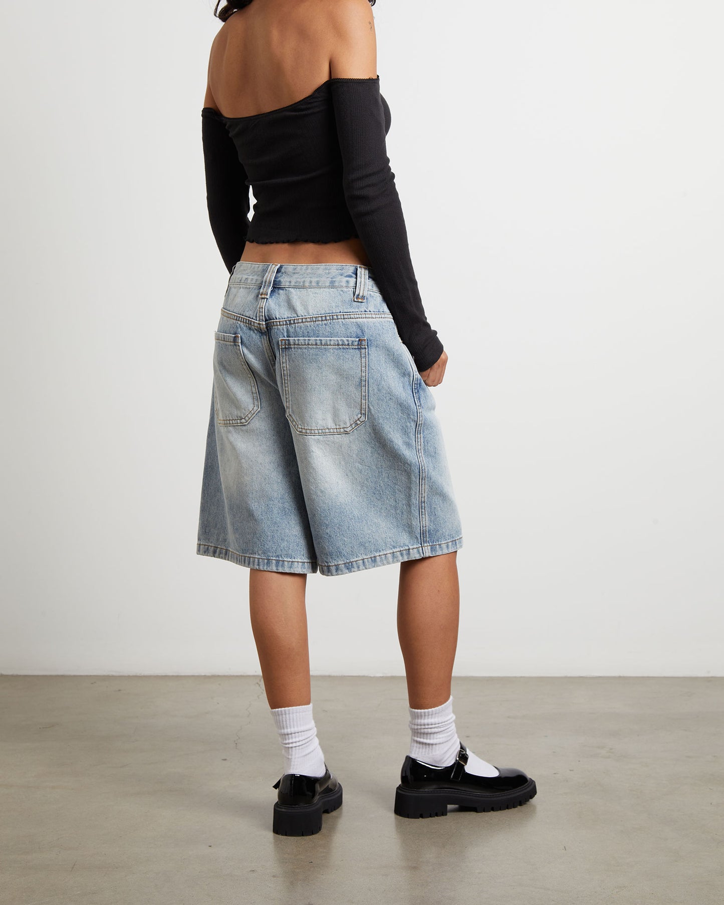 Palmer Relaxed Denim Jorts in Vintage Tint