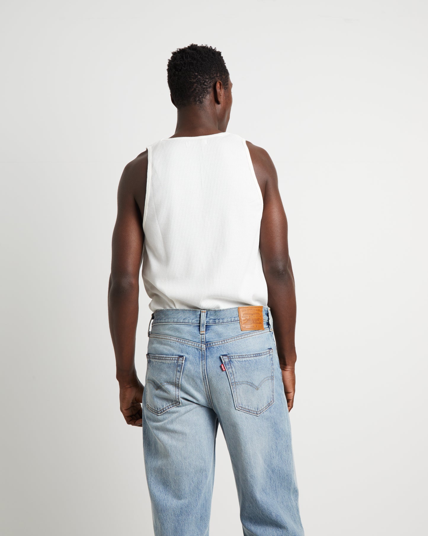 Trade Waffle Tank in Vintage White