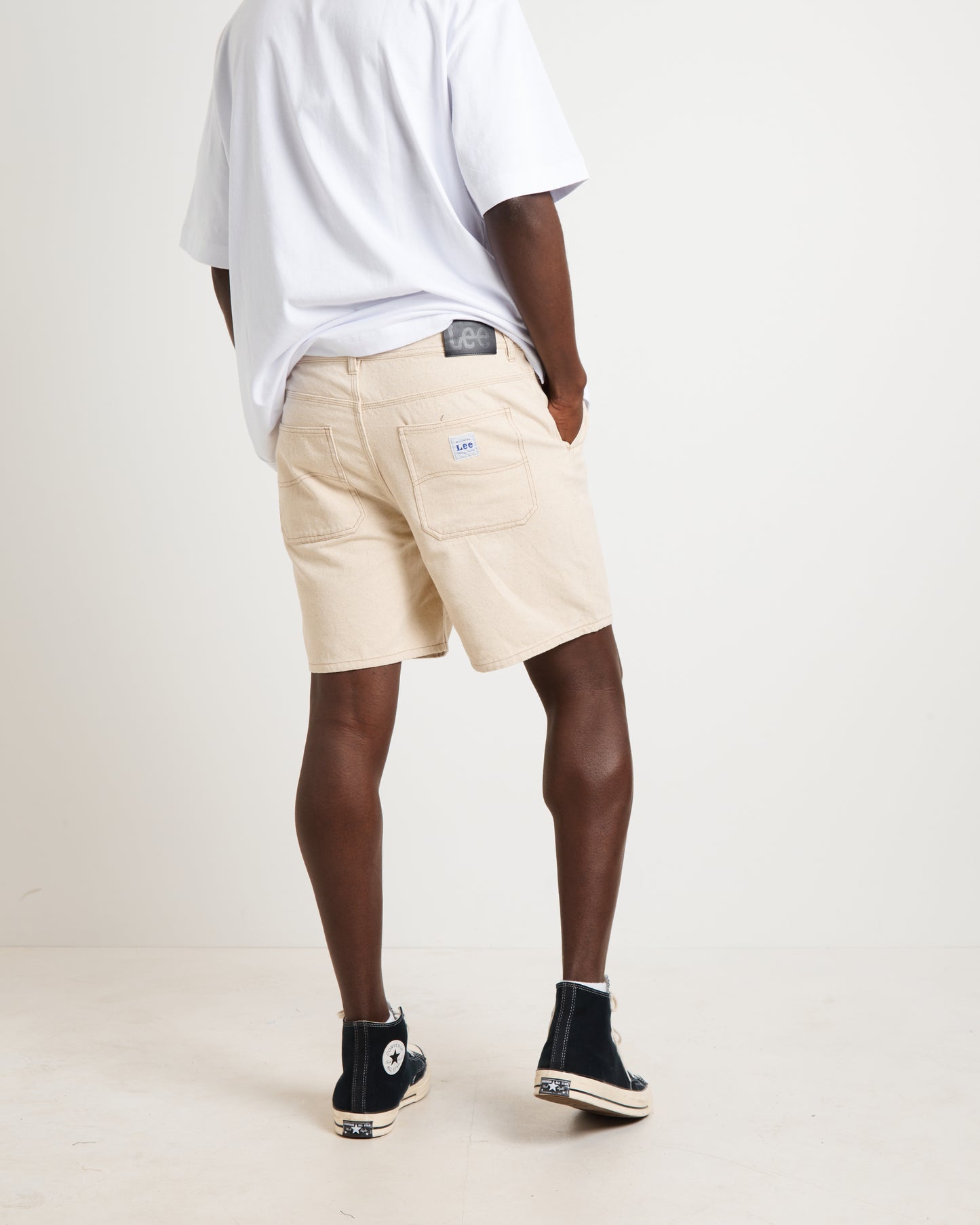 Lee Worker Shorts in Ecru Static