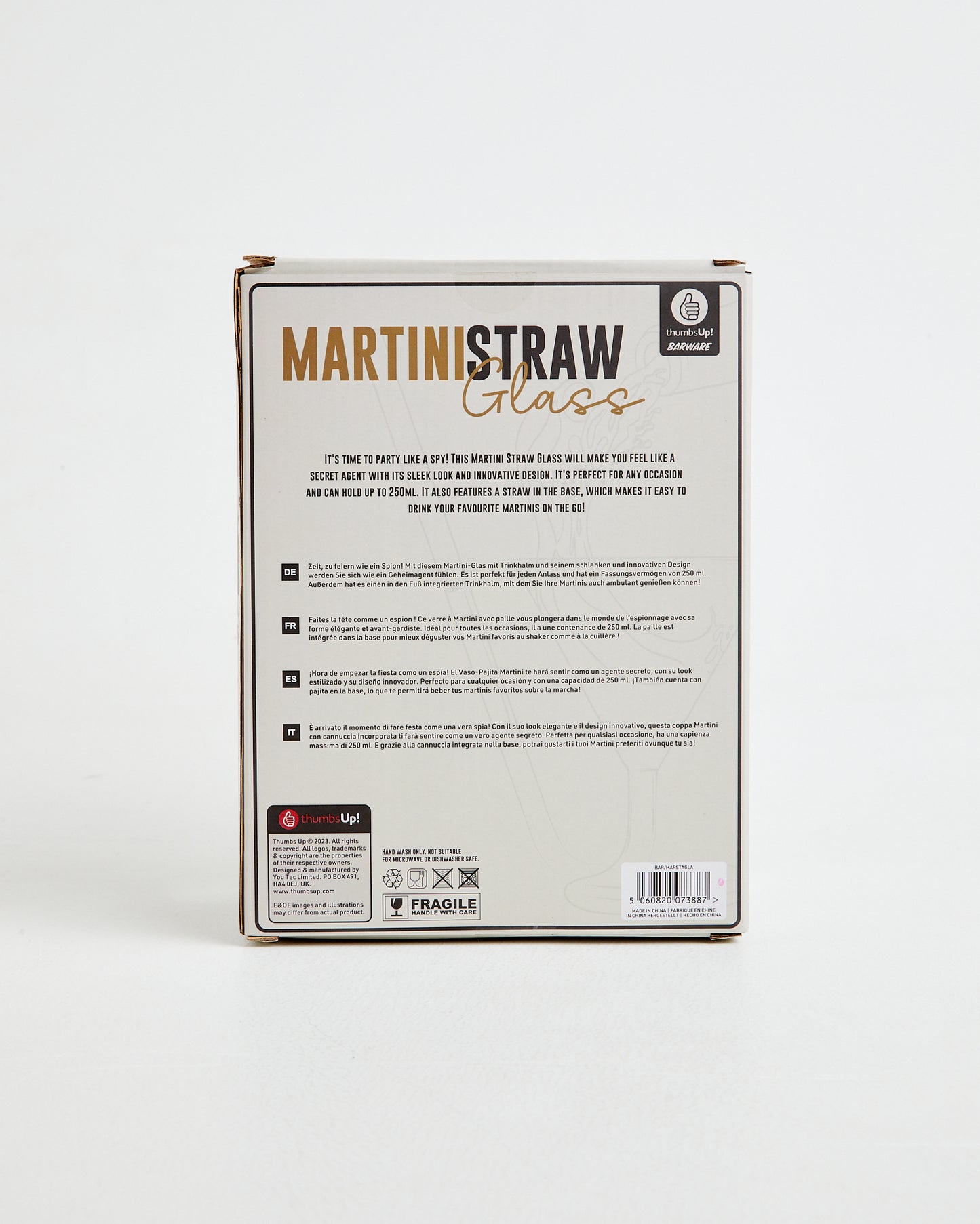 Martini Straw Glass