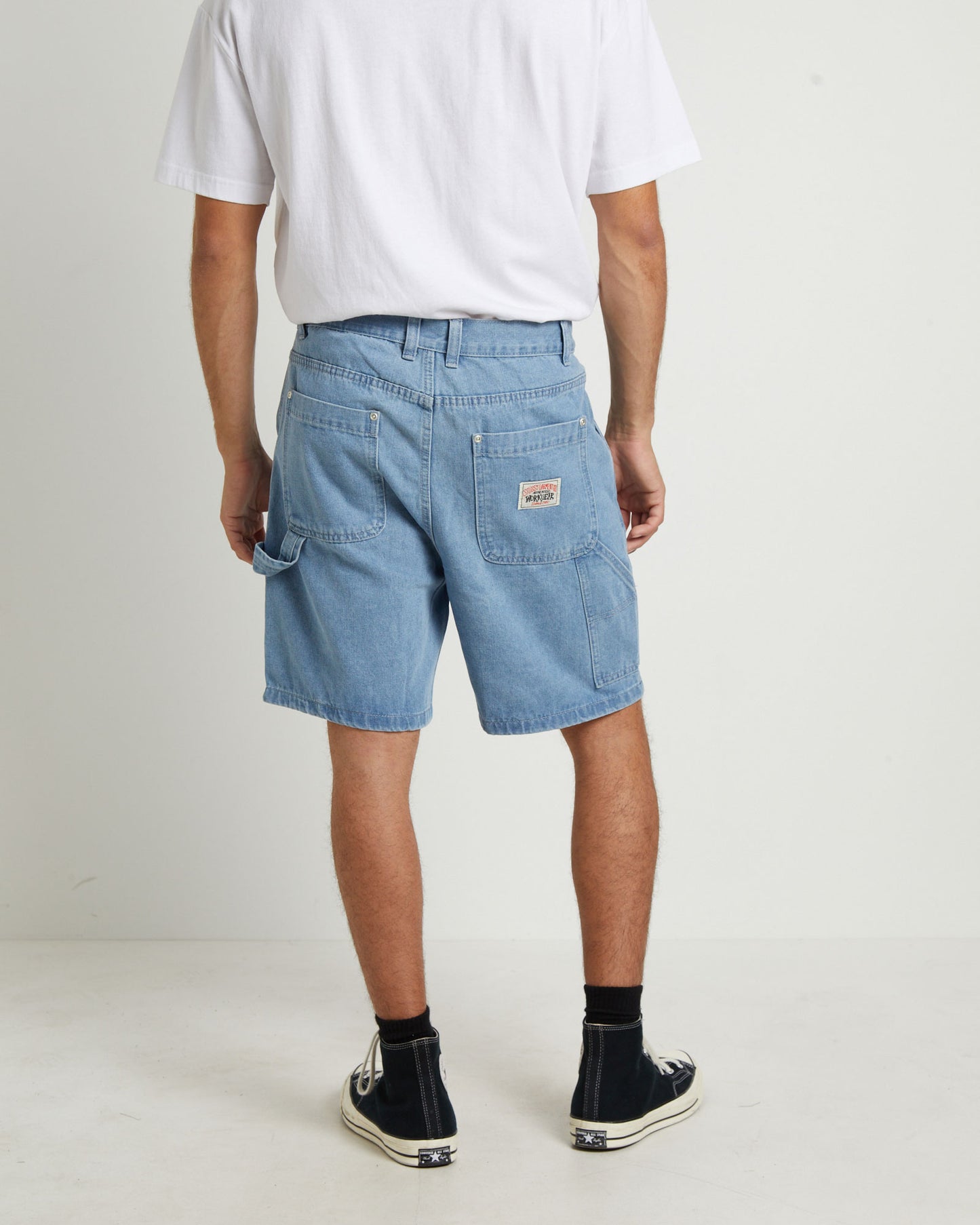 Big Ol Carpenter Denim Shorts in Mid Blue