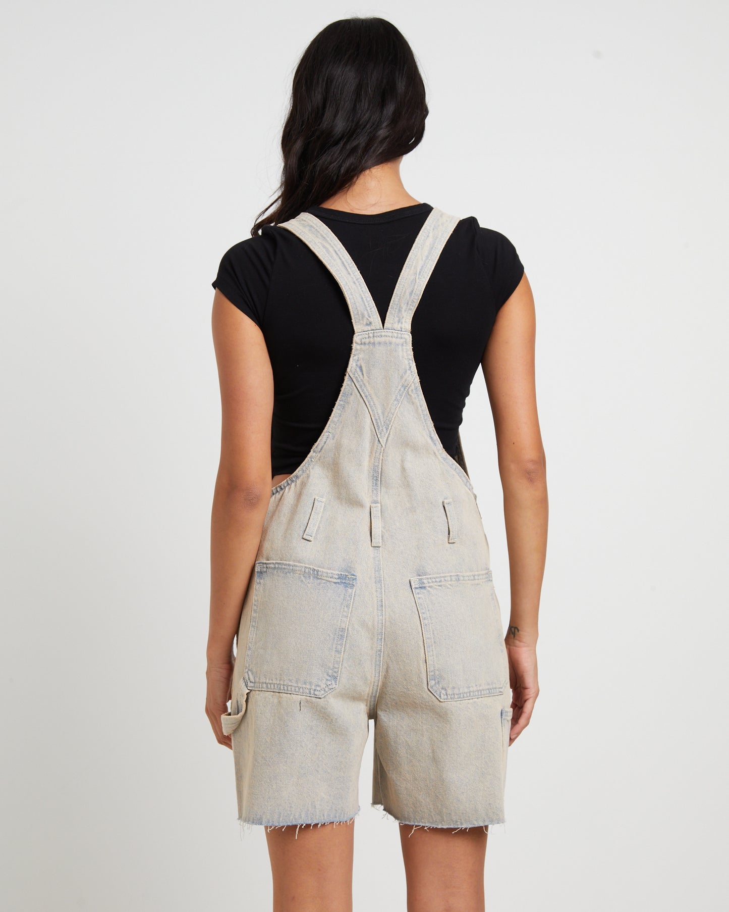 Longline Overdye Overalls in Peachy