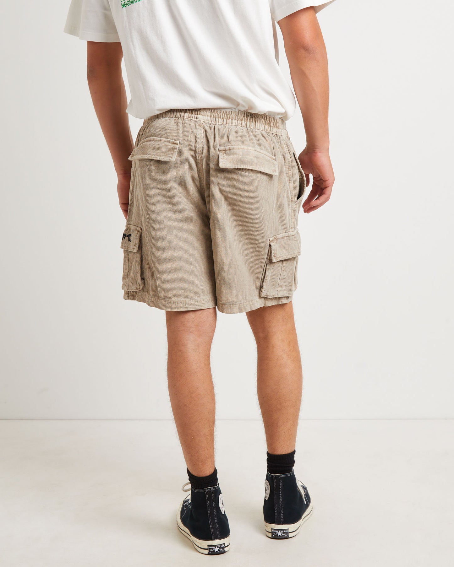 Devod Cord Cargo Shorts in Mushroom Beige