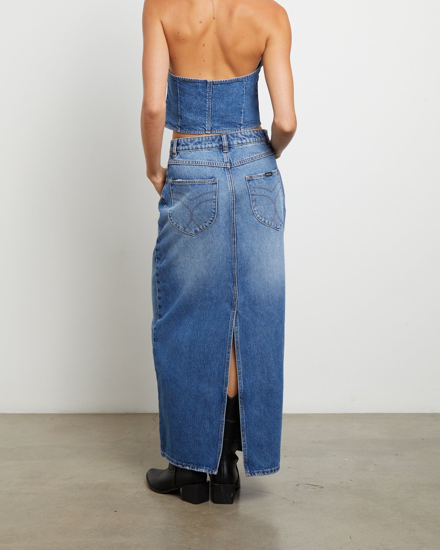 Boston Denim Maxi Skirt in Newtown