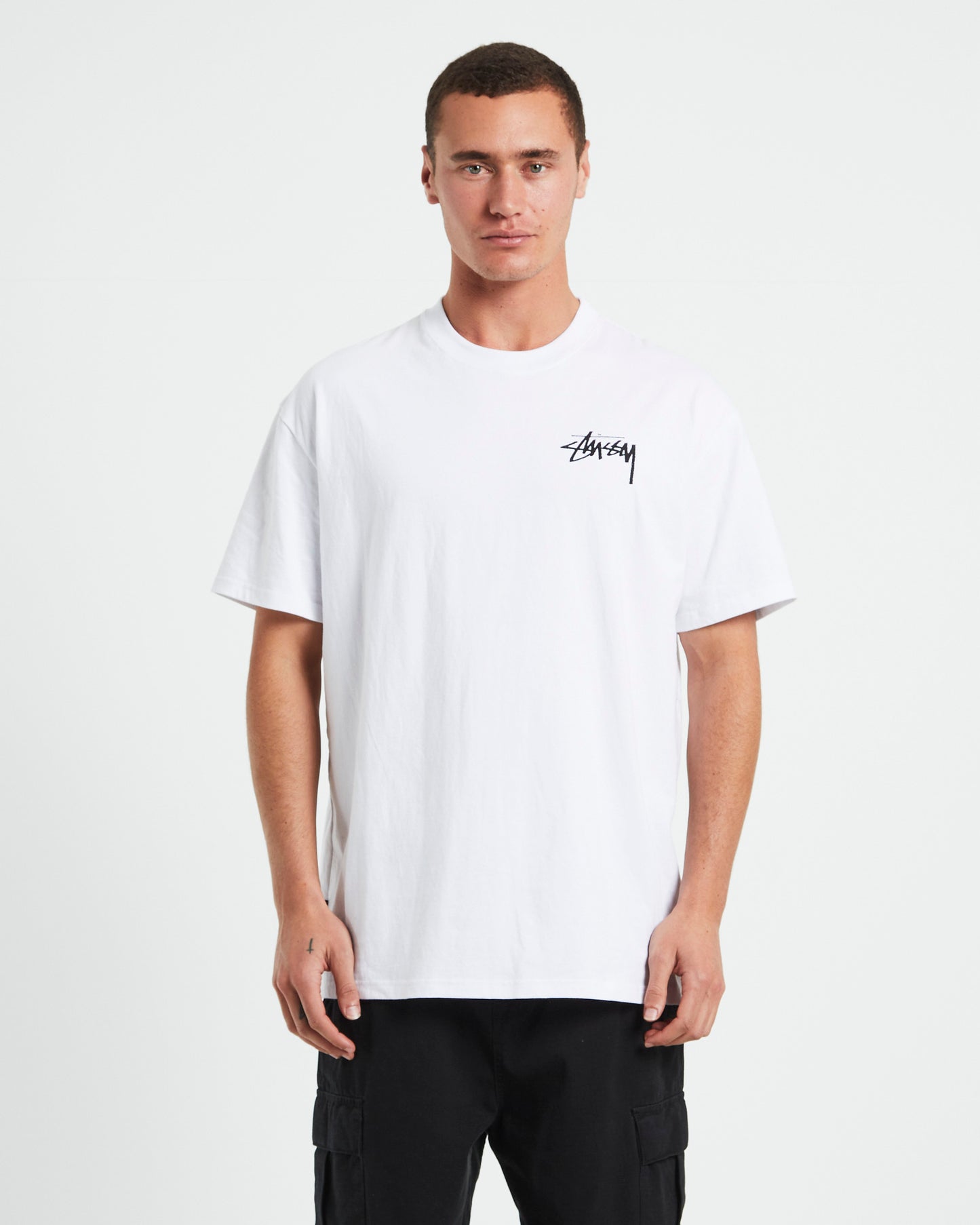 8 Ball Faded Heavyweight Short Sleeve T-Shirt in White