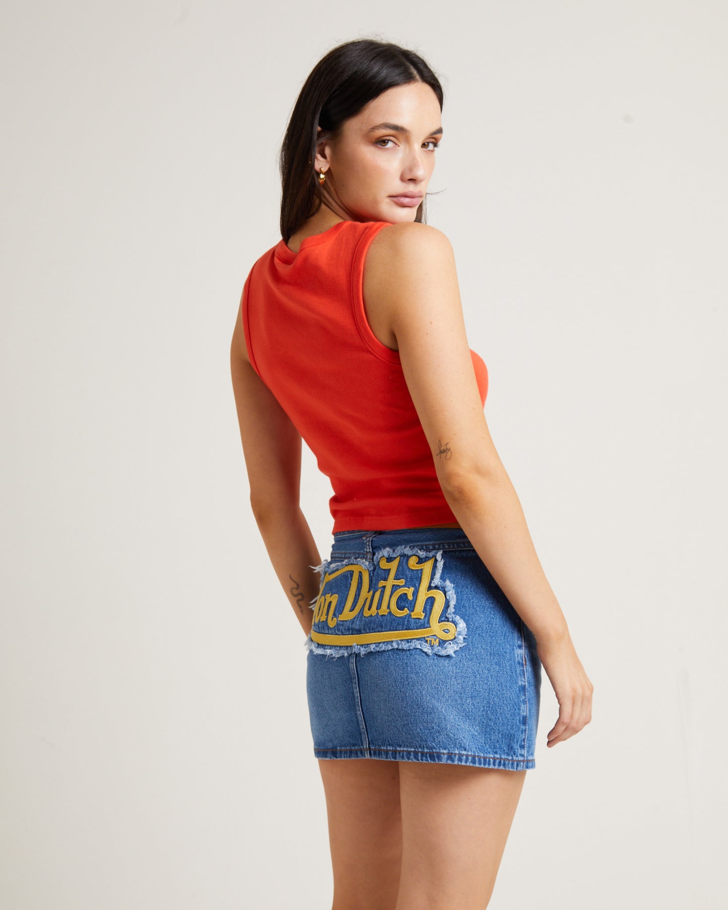 Blossom Cut Out Tank Top in Chilli Red