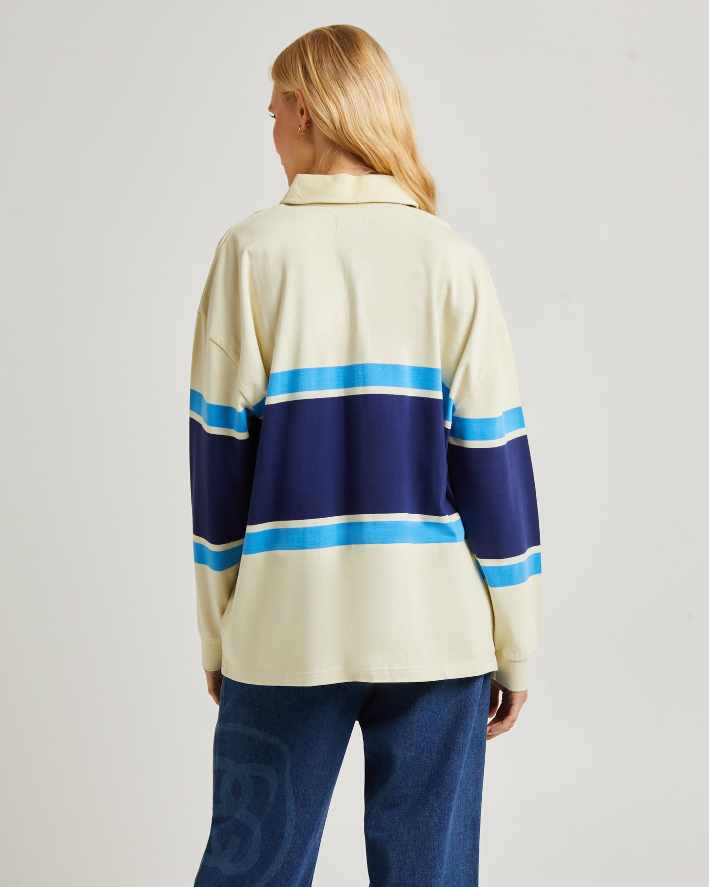 Engineered Stripe Long Sleeve Rugby Shirt