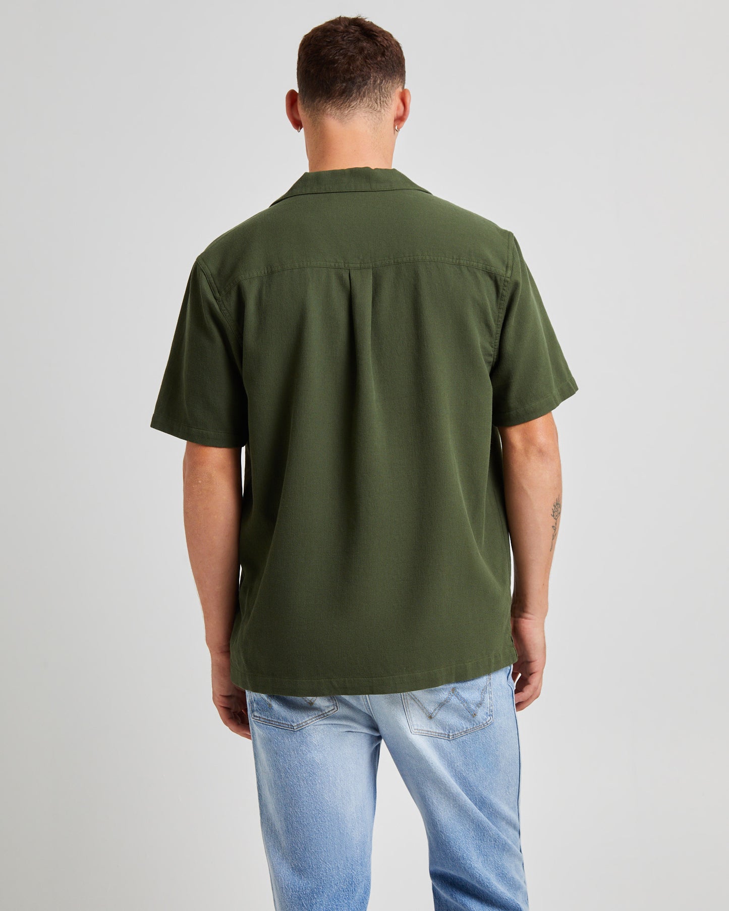 Resort Waffle Shirt Forest Green