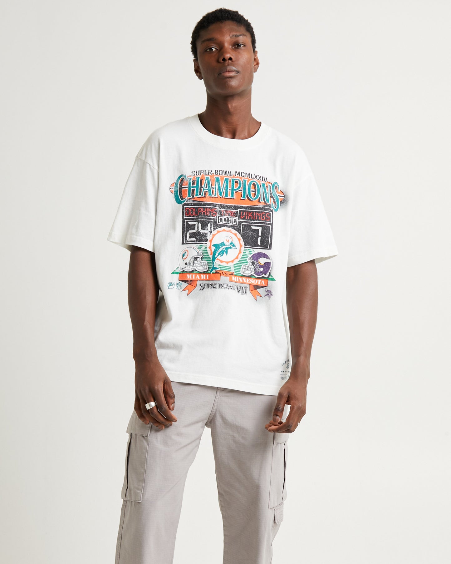 Head To Head Short Sleeve T-Shirt Dolphins Vintage White