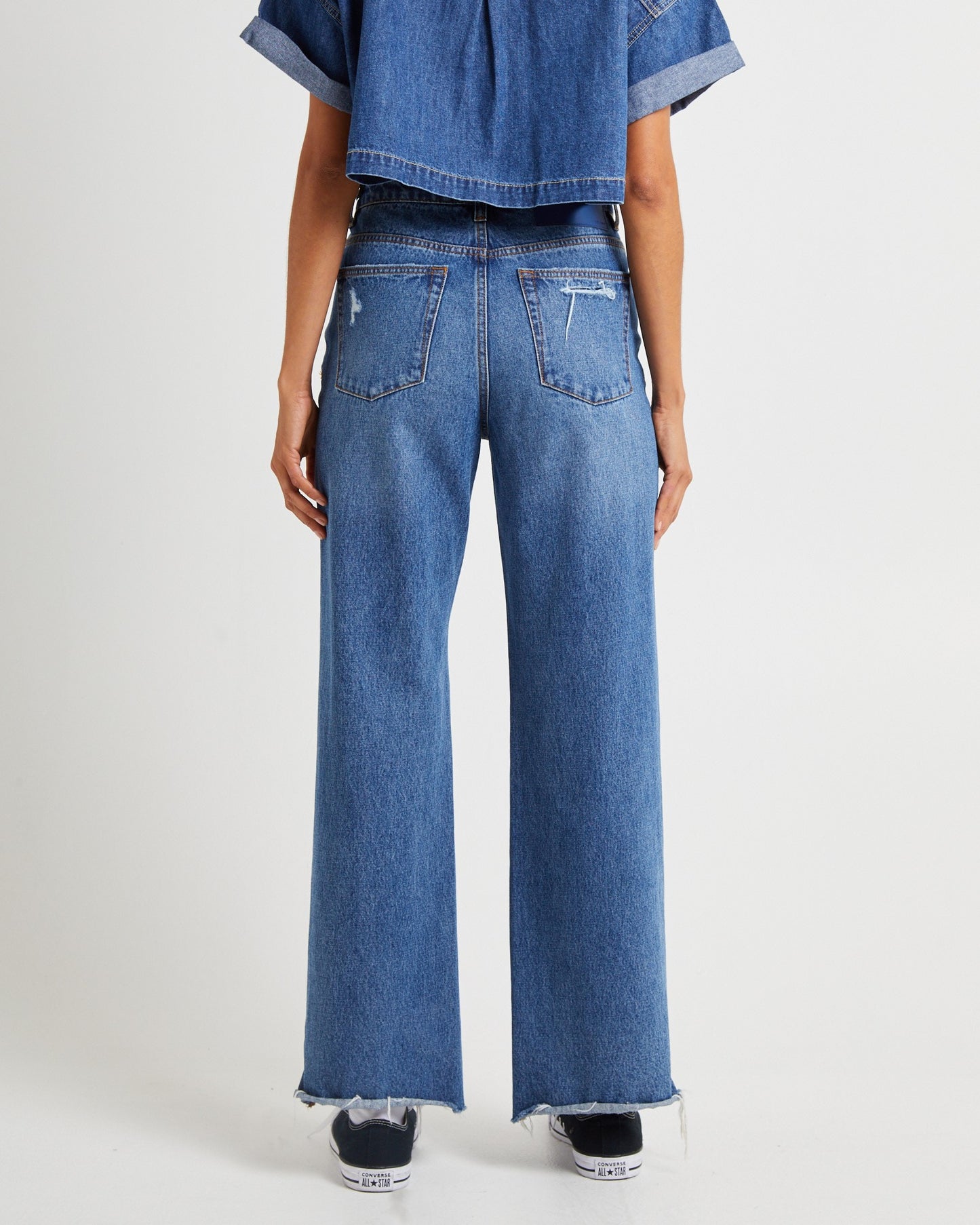 True Straight Leg Mid Waist Denim Billie Jeans
