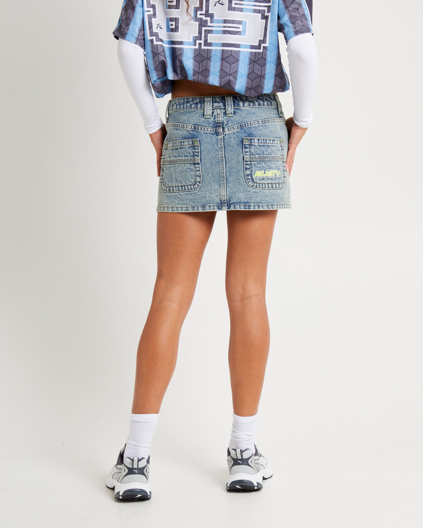Flip Mommy Tapeless Denim Mini Skirt
