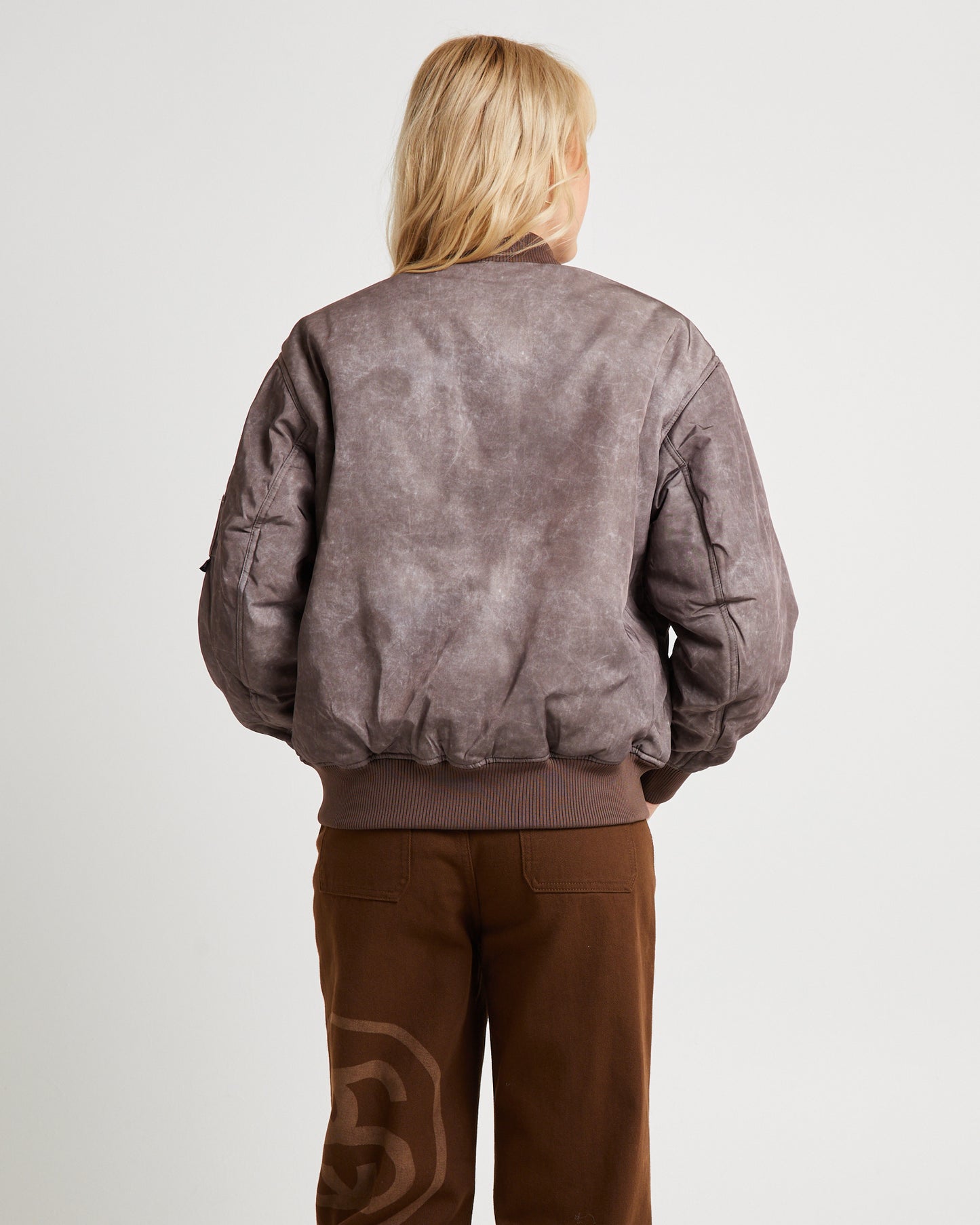 Nylon Bomber Jacket Chocolate