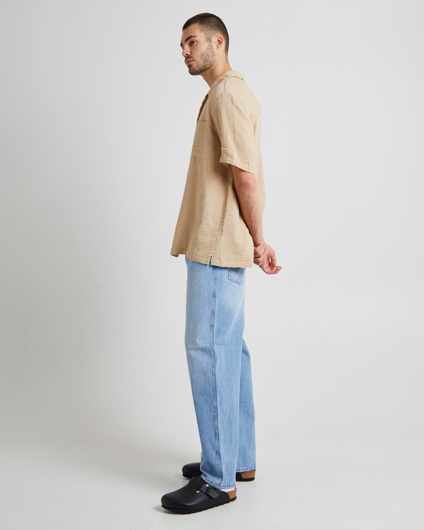 RESORT SHIRT CREPE DRIFTWOOD