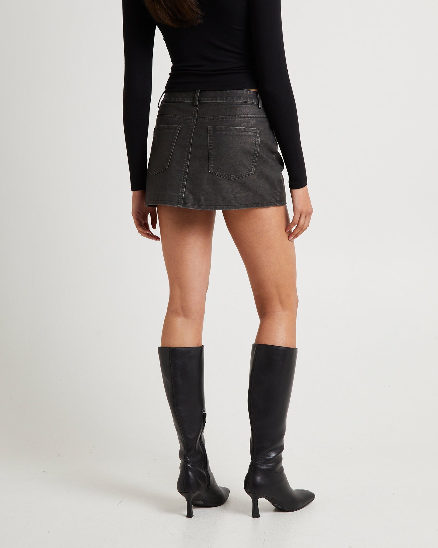 Esme Leather Look Mini Skirt