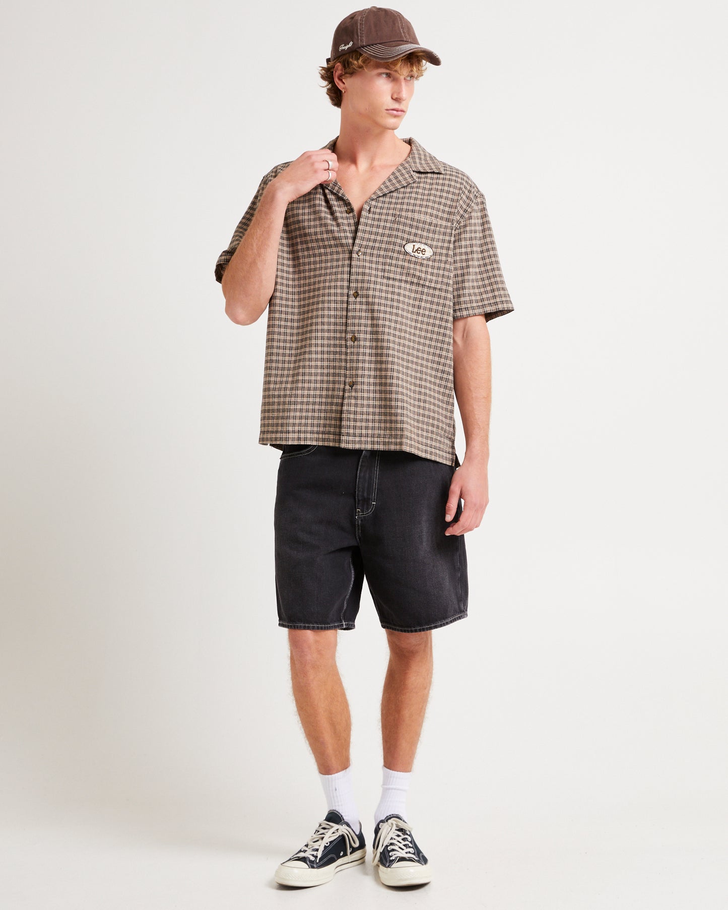 Holiday Shirt Sand Slate Check