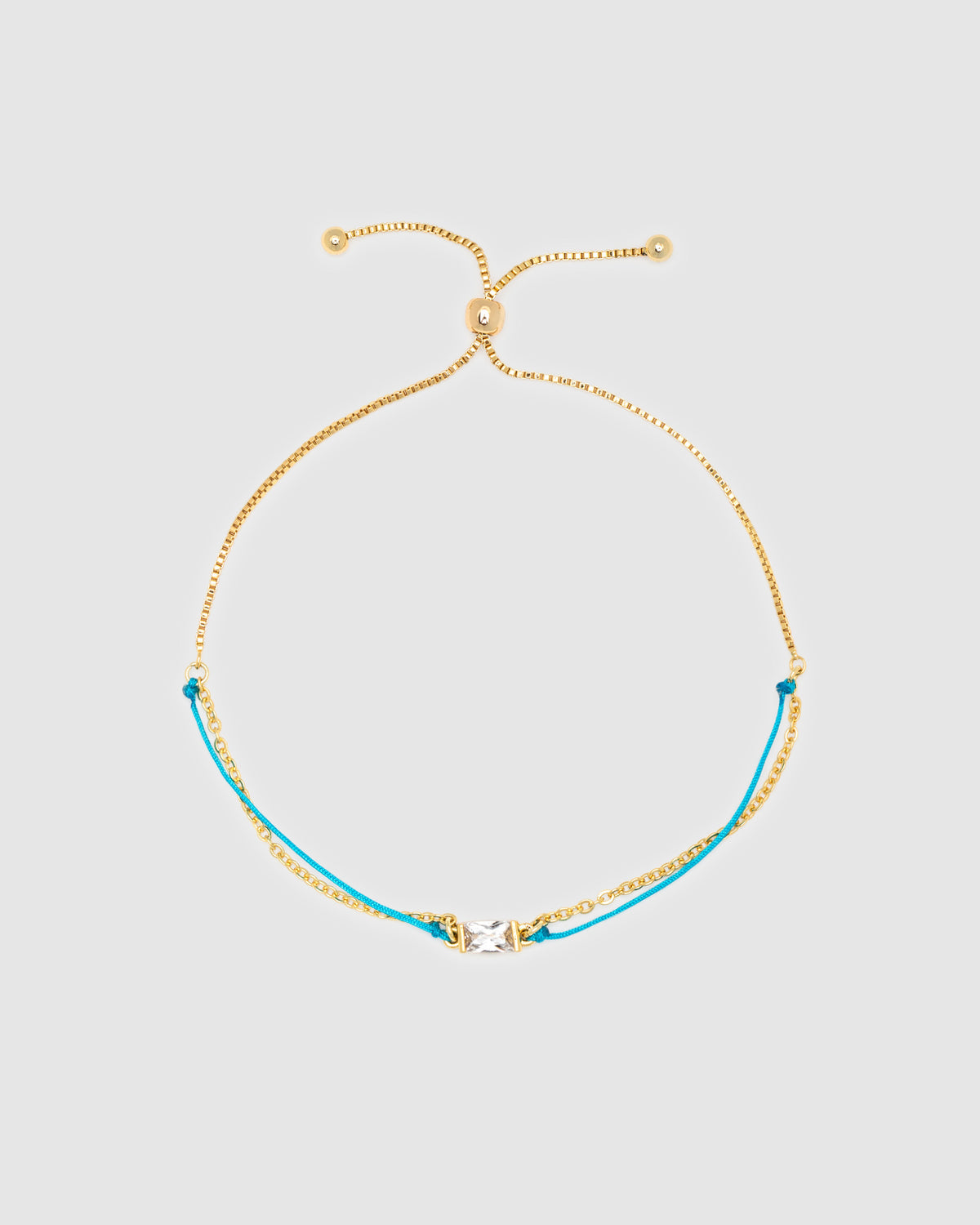 Dainty String & Chain Slider Bracelet GOLD