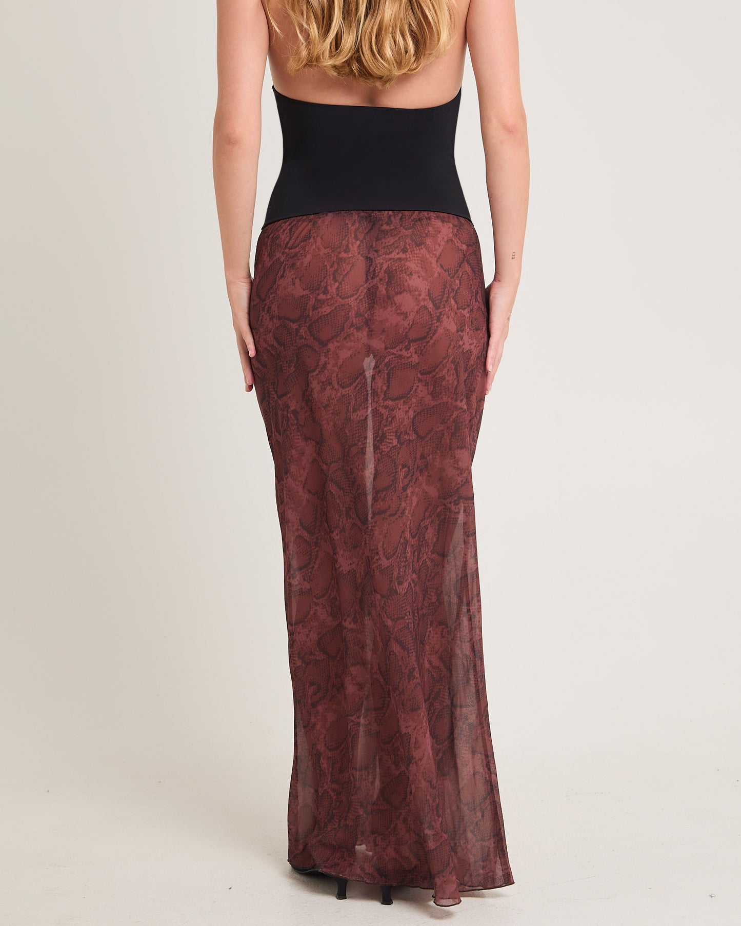 Umah Snake Sheer Maxi Skirt