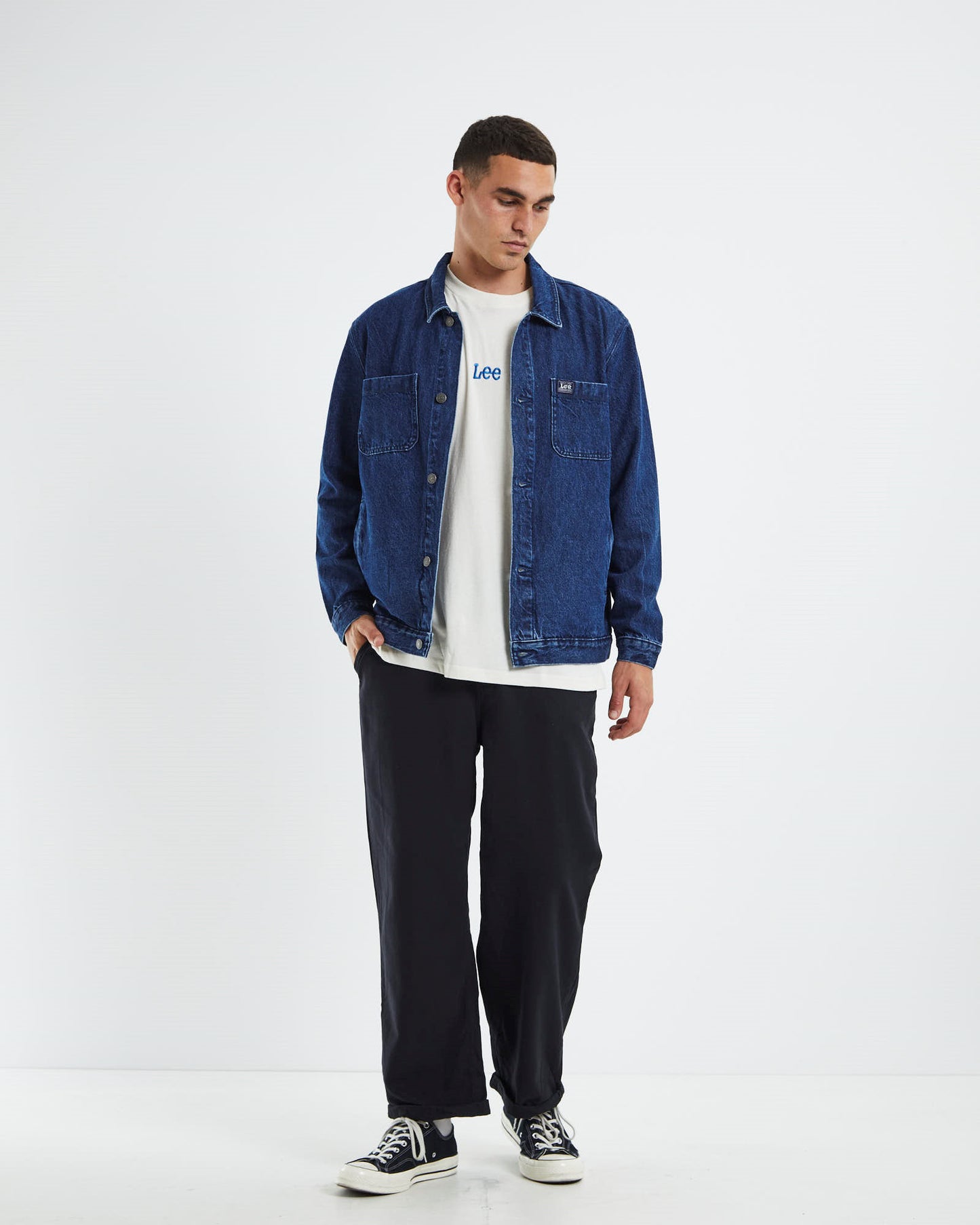 Worker Denim Jacket Stone Wash Blue