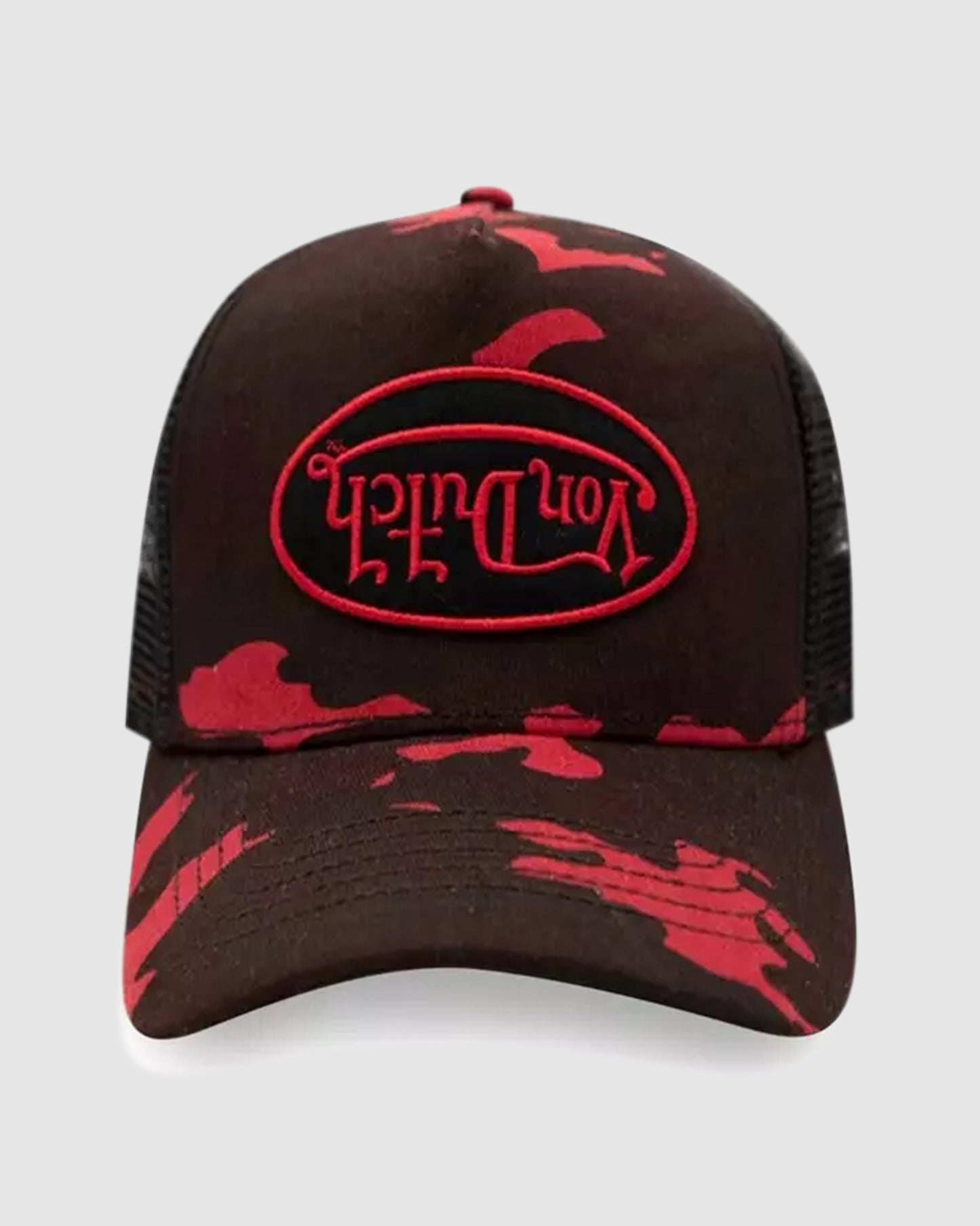 Upside Down Von Dutch Red Camo Trucker Cap