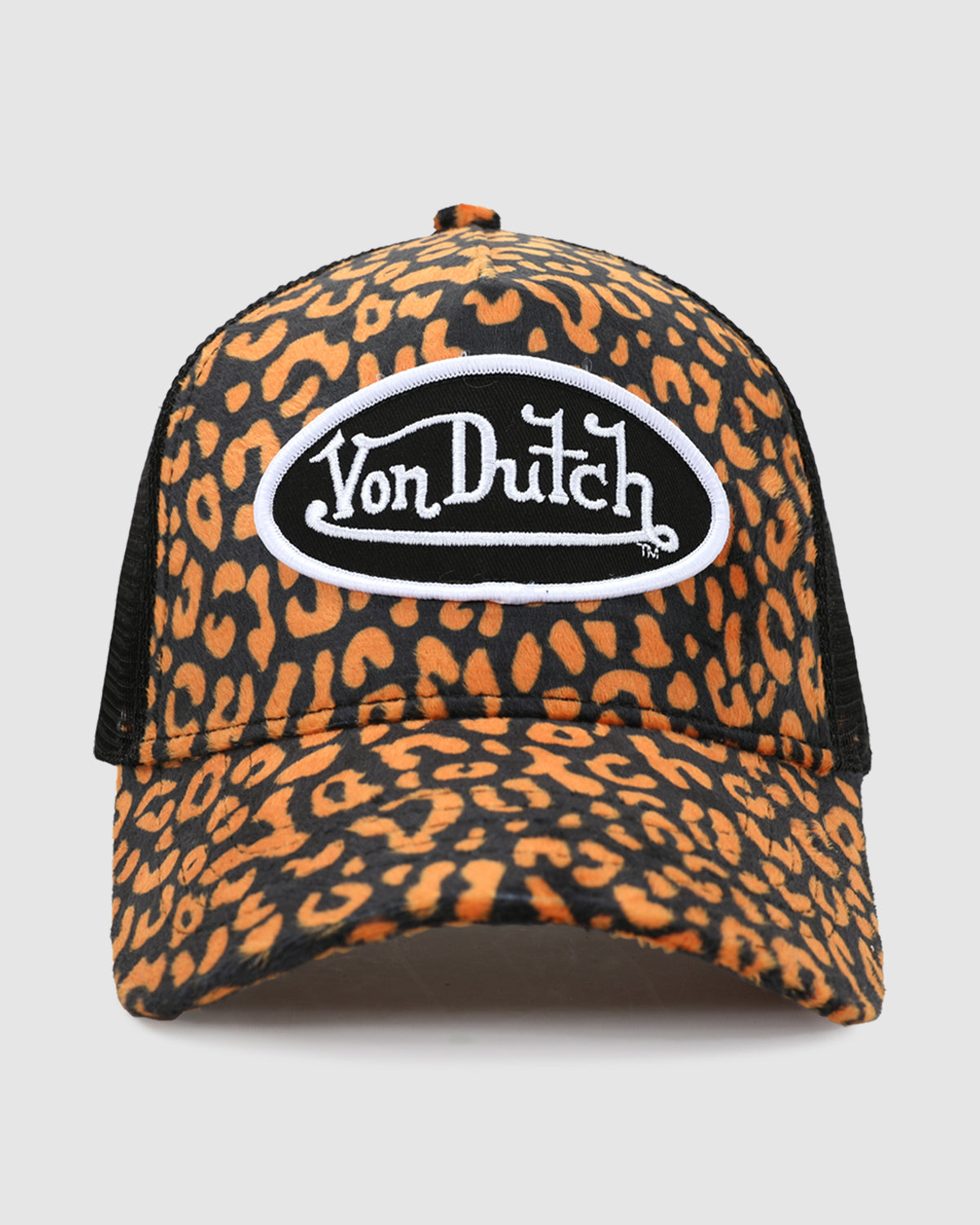 Von Dutch Leopard Trucker Cap APRICOT CRUSH/BLACK