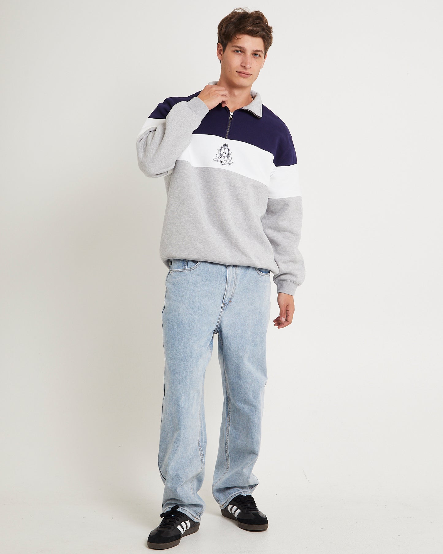 Crest Panel 1/4 Zip Jumper