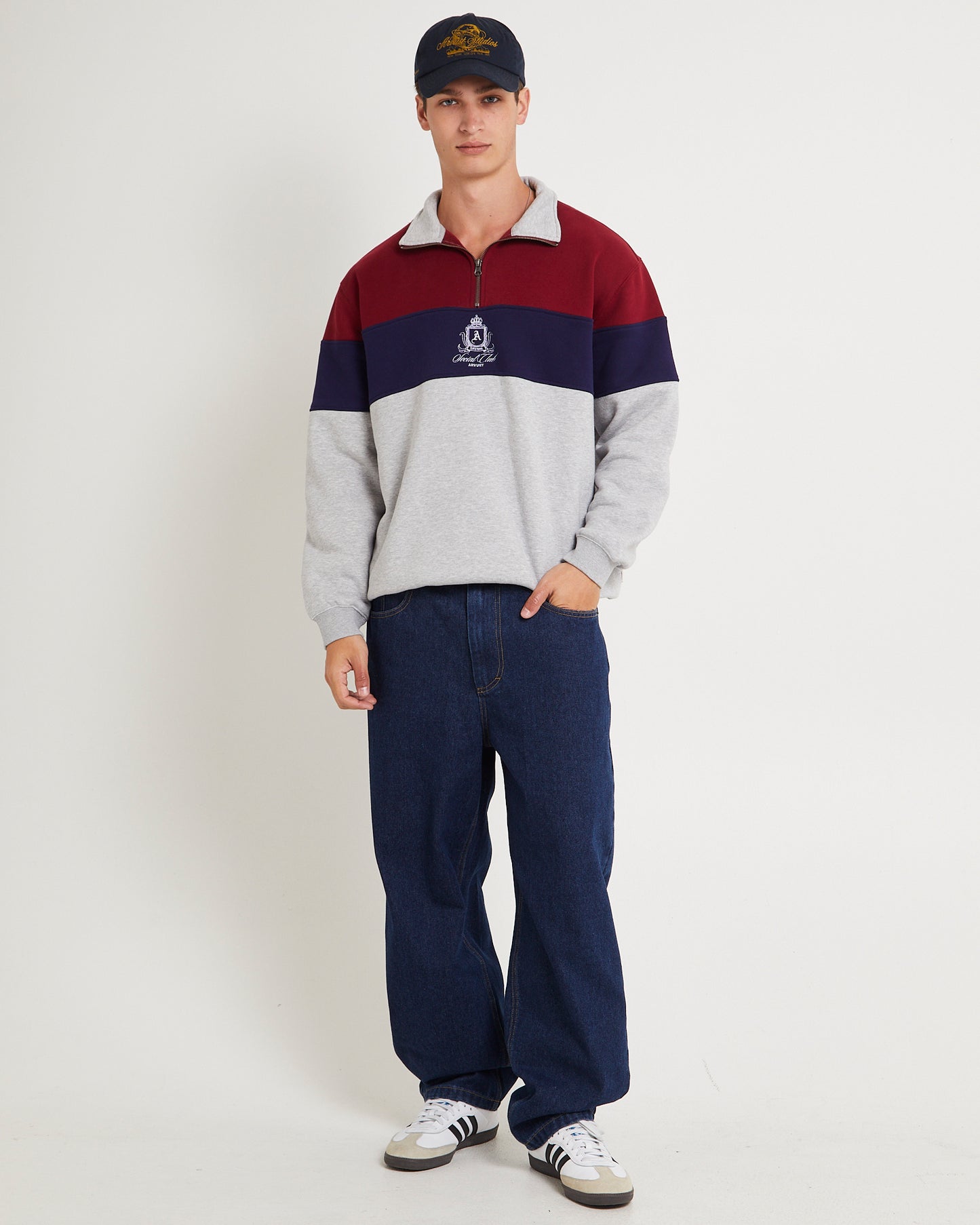 Crest Panel 1/4 Zip Jumper