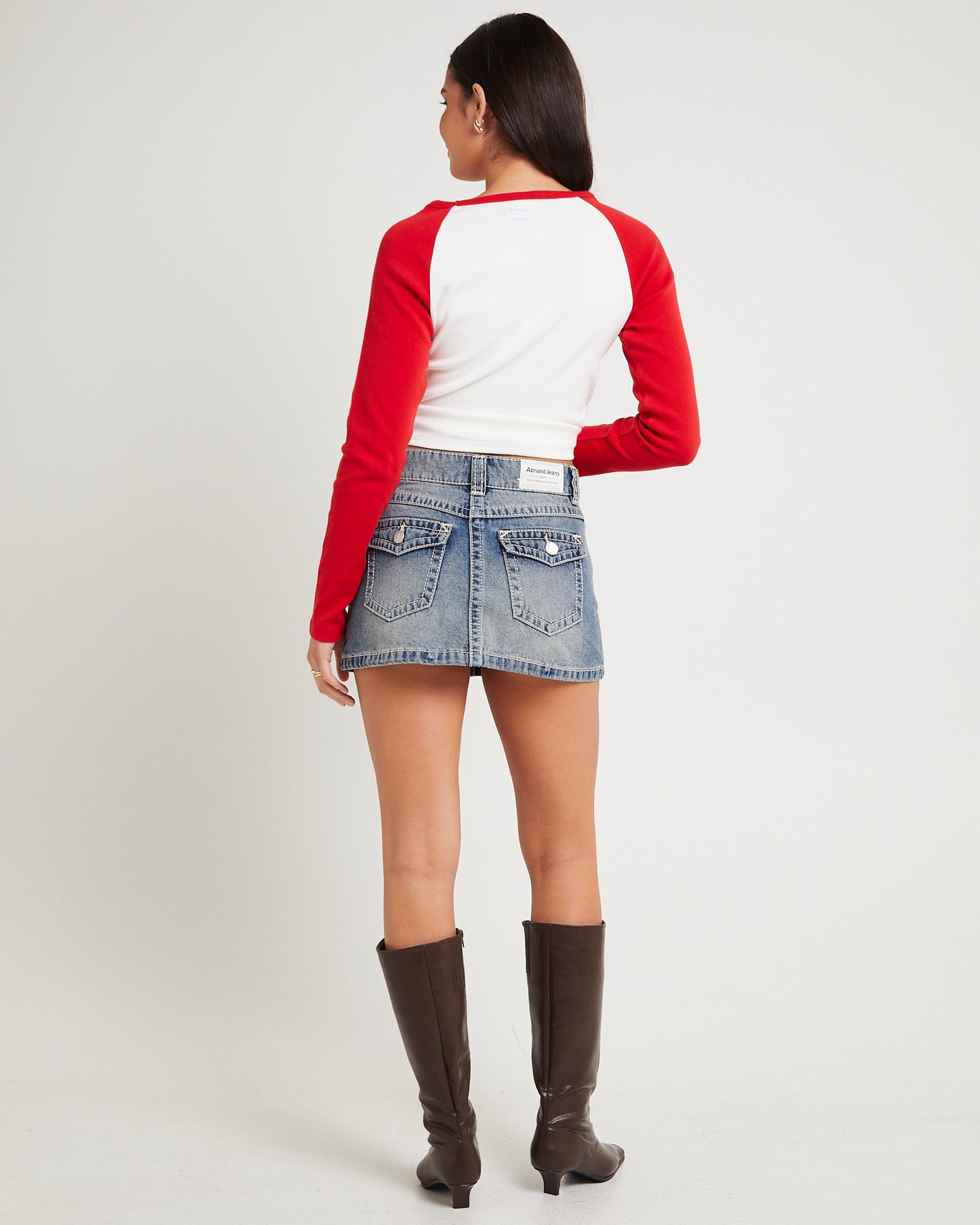 95 Mid Aline Denim Skirt Amber
