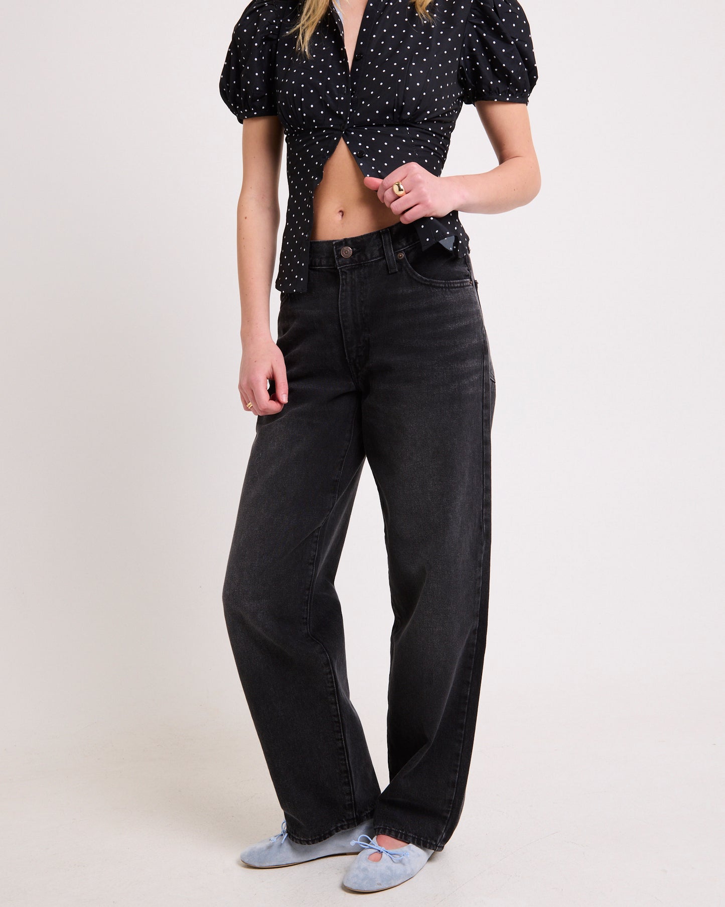 Baggy Dad Denim Jeans Shrink Up