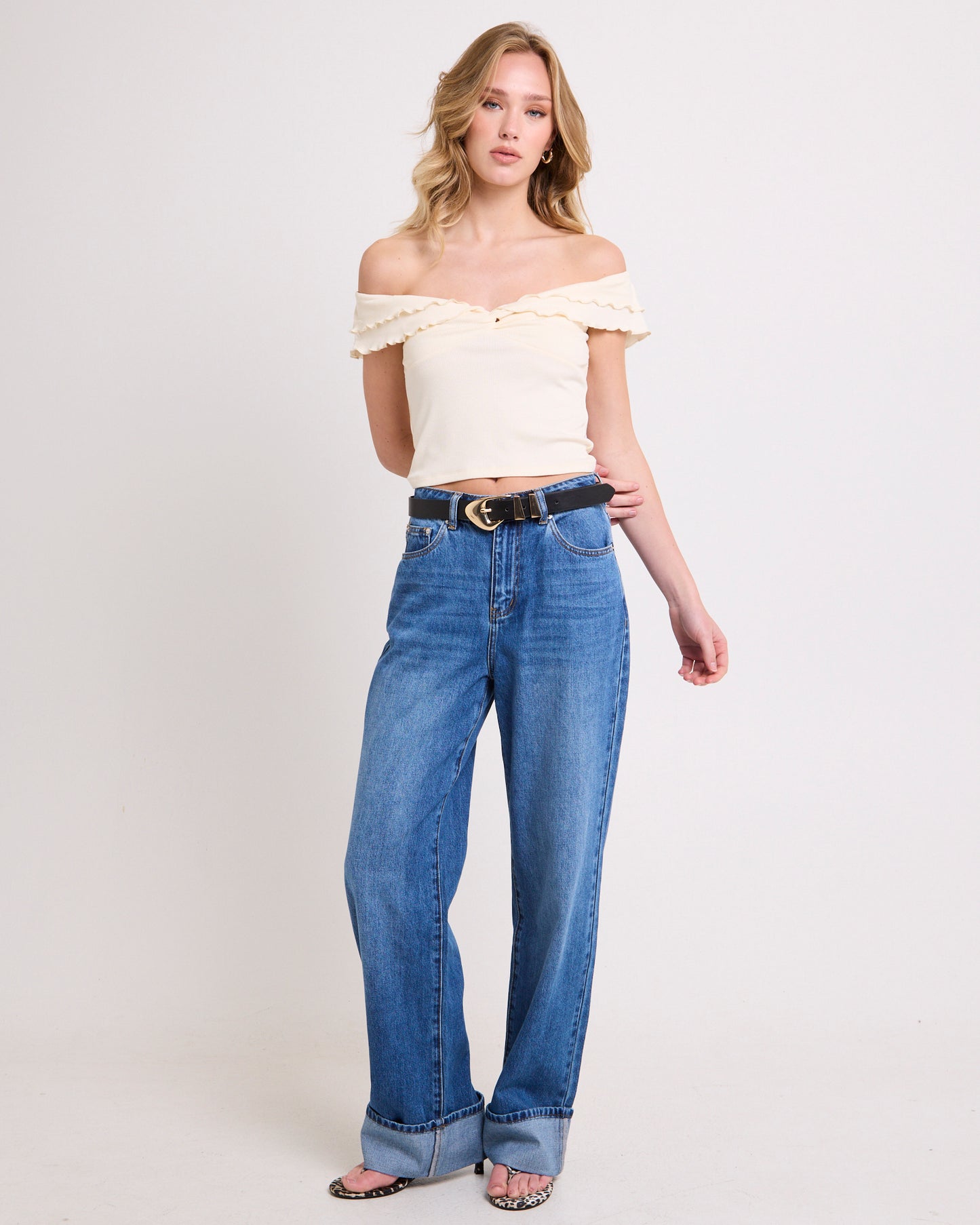 Mily Rib Ruffle Top