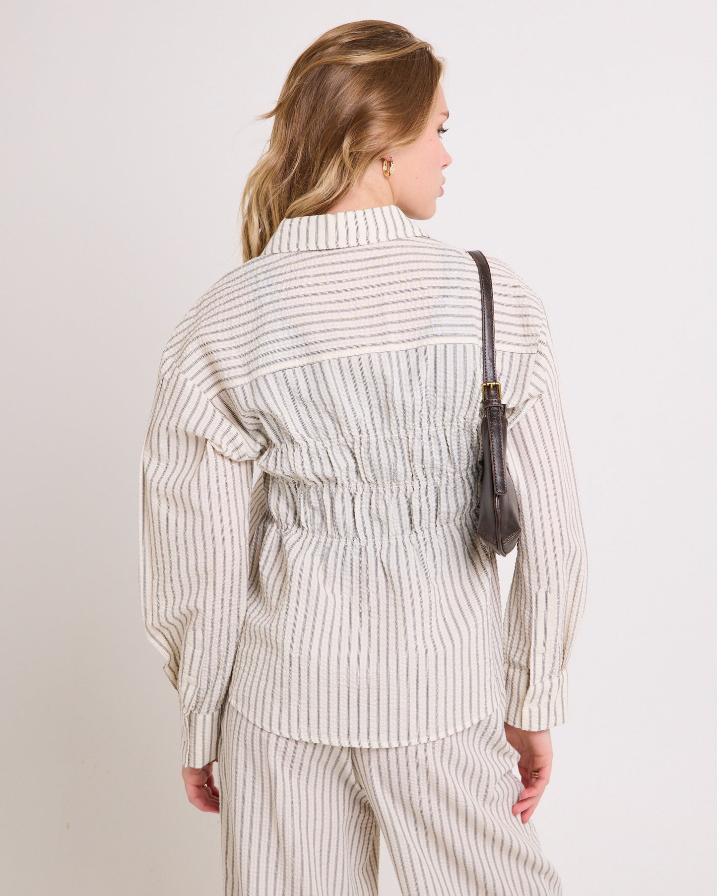Morgan Stripe Oversized Long Sleeve Shirt