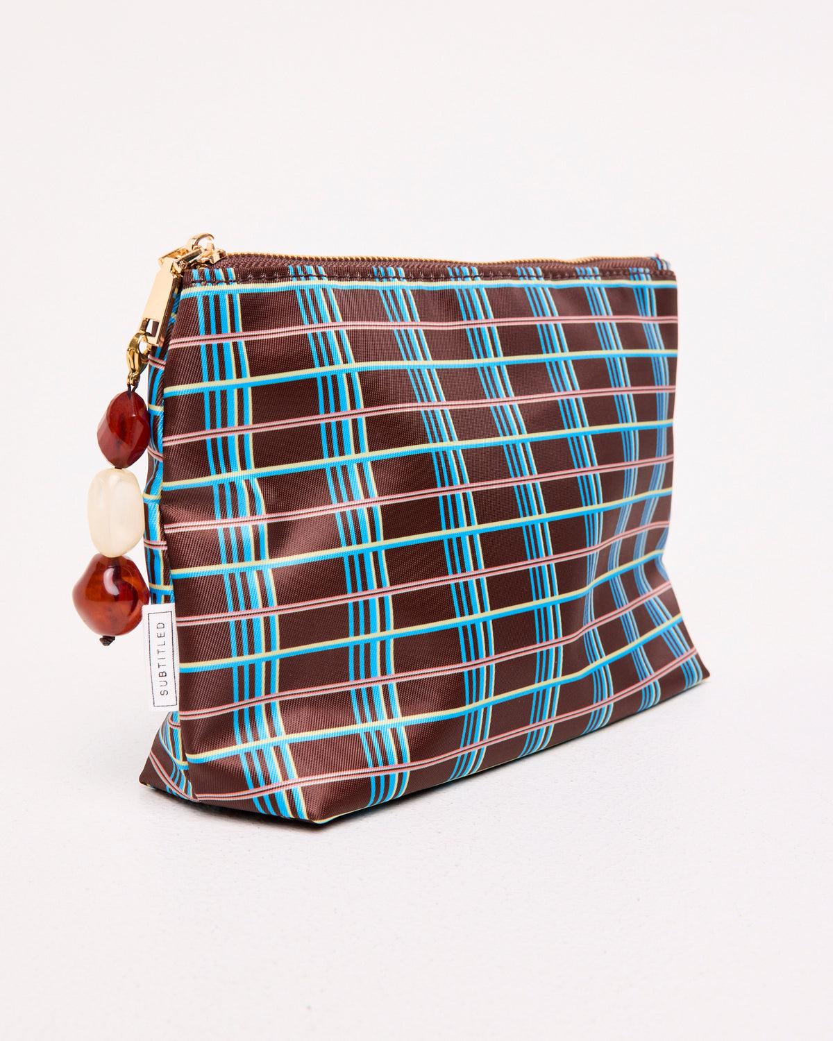 Waterproof Cosmetic Bag BROWN CHECK