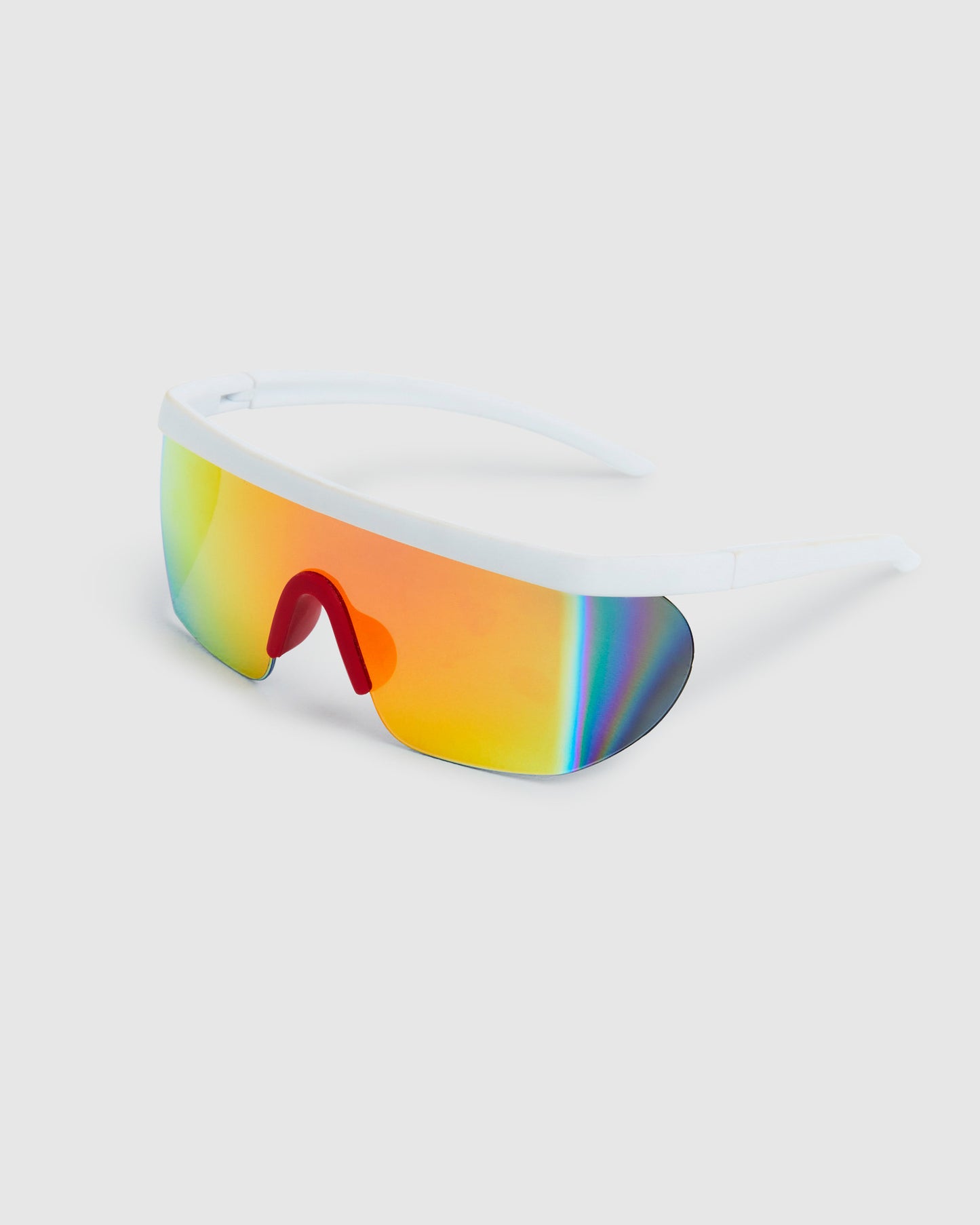 Denver Reflector Shield Sunglasses White