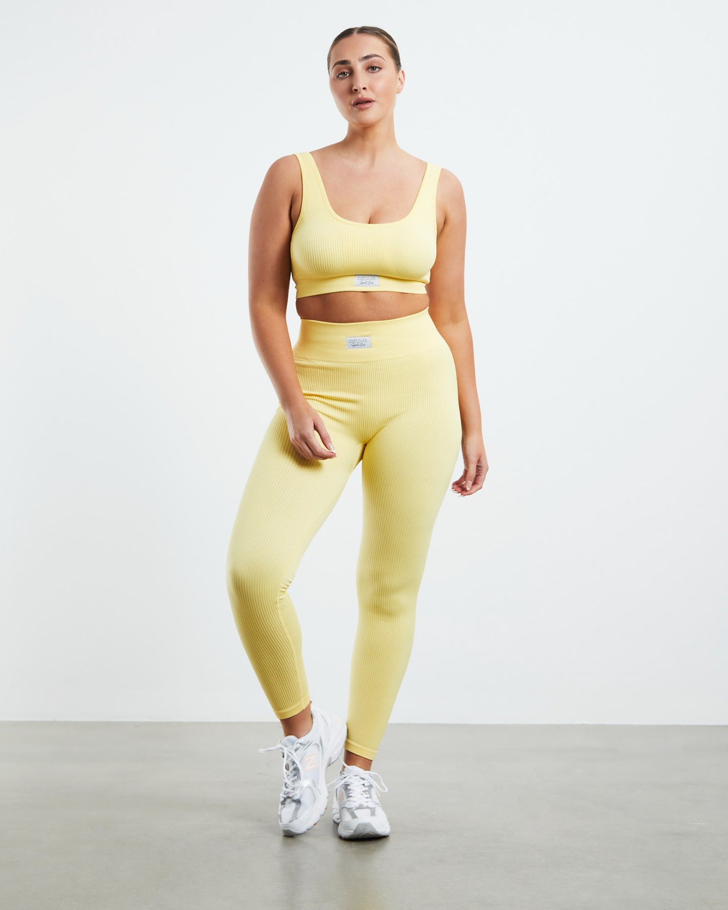 Full Length Rib Leggings Lemon Yellow